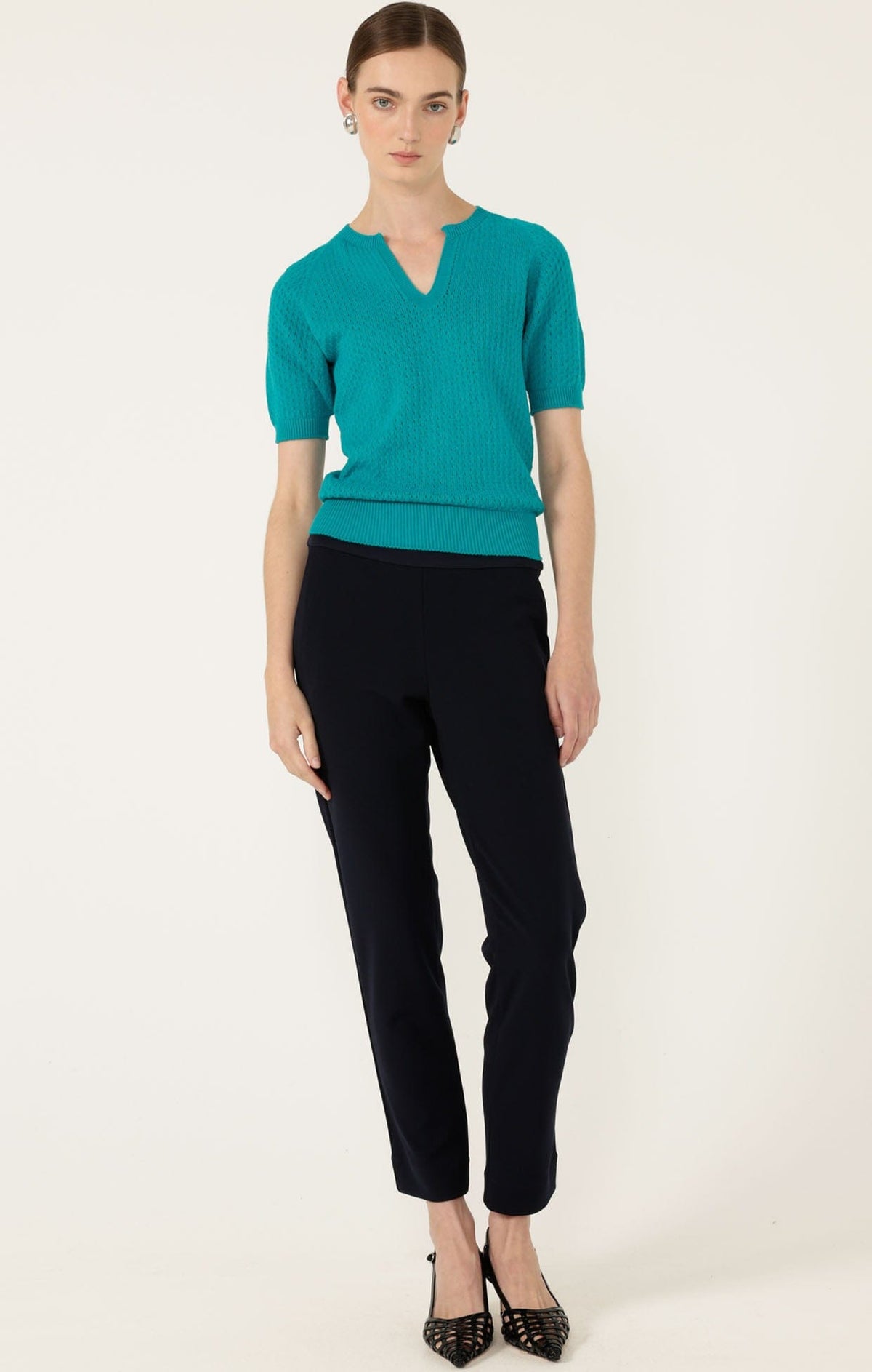 Henley Knit Top In Sea Green by Sacha Drake - image 4