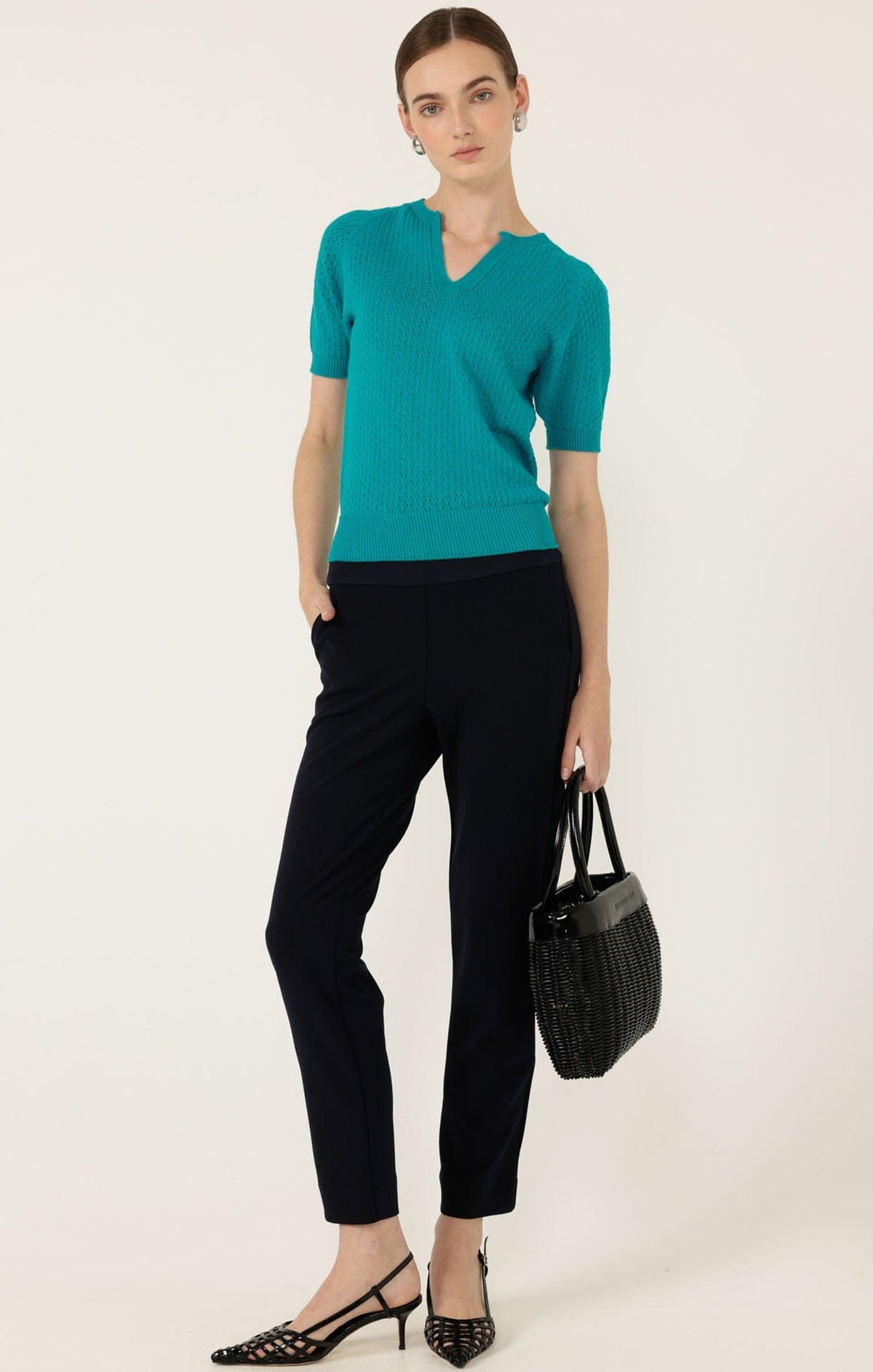 Henley Knit Top In Sea Green by Sacha Drake - image 2