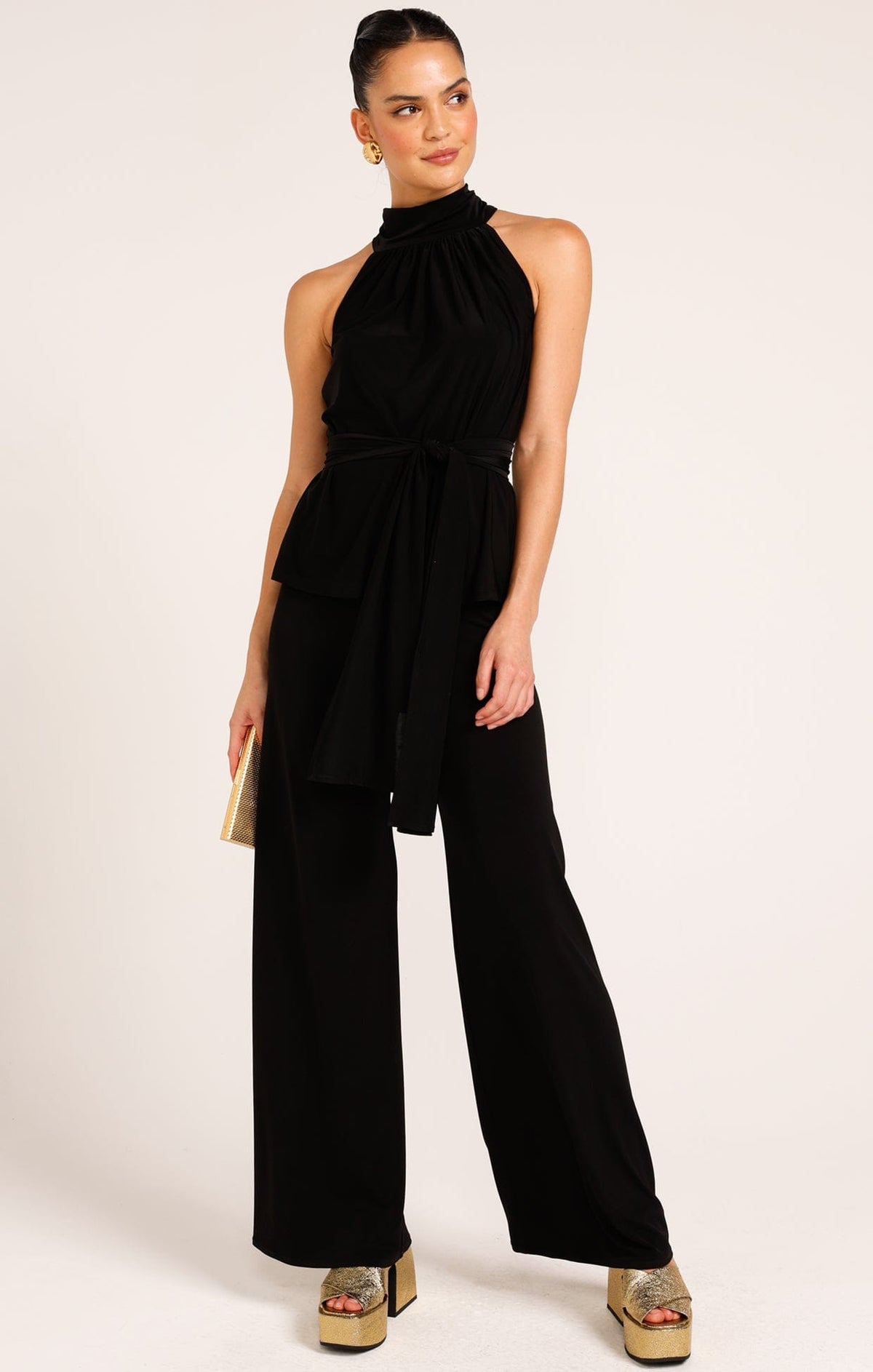 High Neck Tie Top In Black by Sacha Drake - image 2