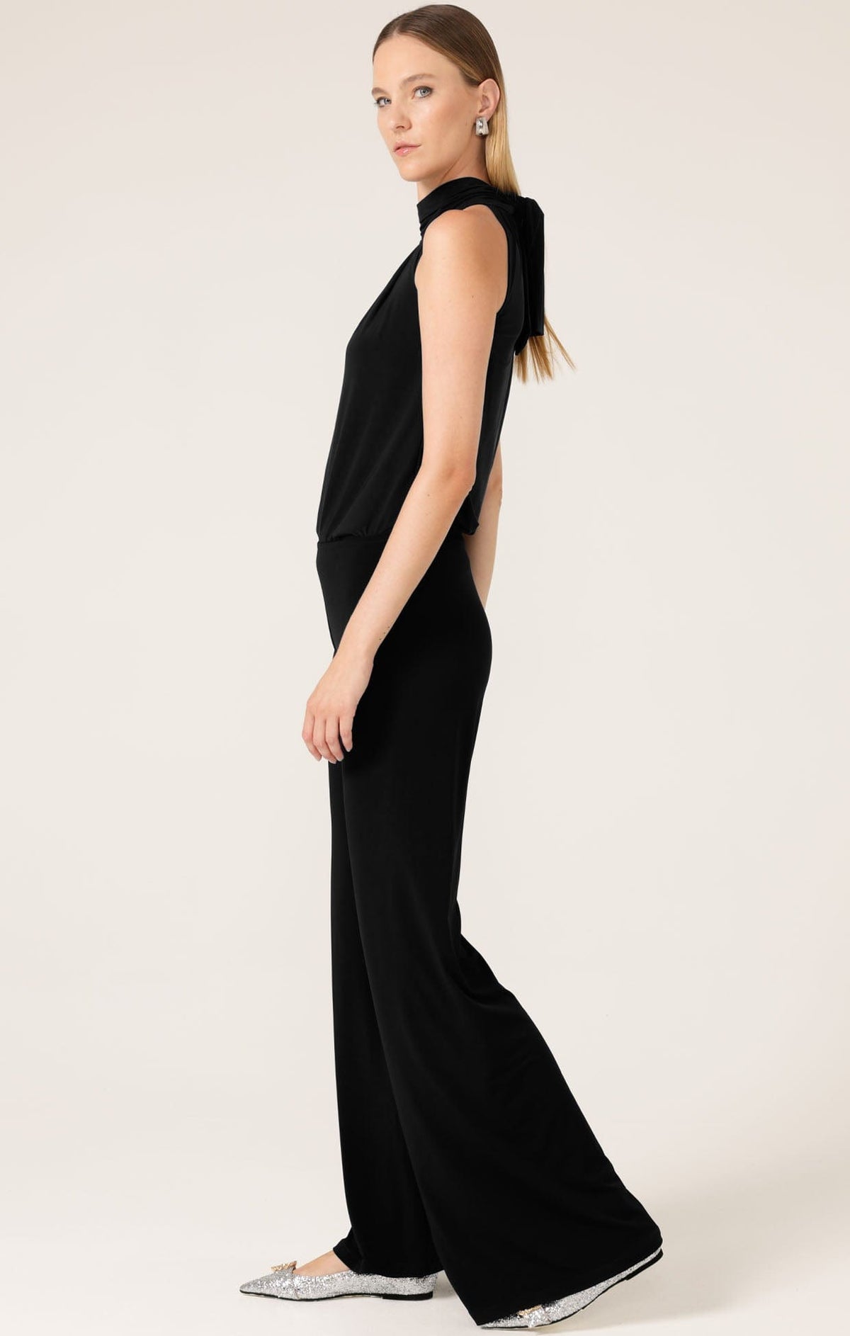 High Neck Tie Top In Black by Sacha Drake - image 9