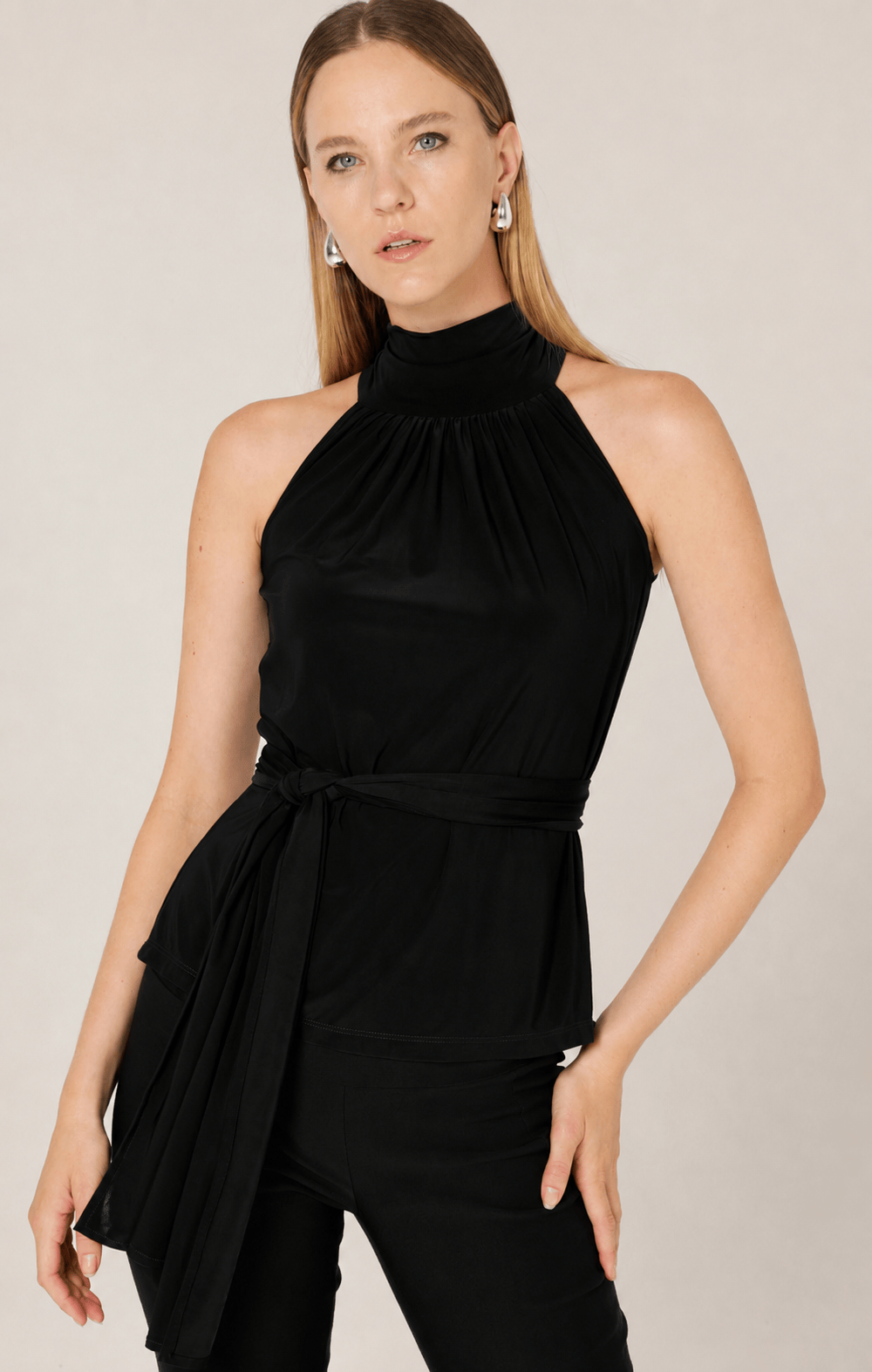 High Neck Tie Top In Black by Sacha Drake - image 5