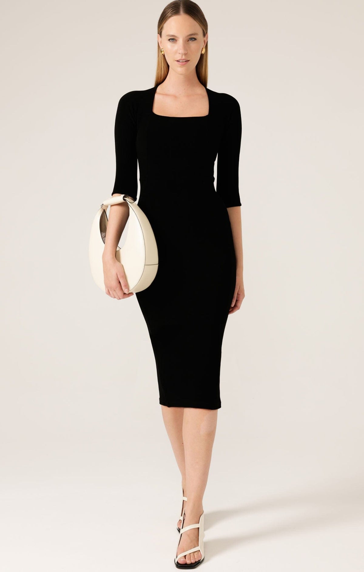 Iris Dress 3/4 Sleeve In Black by Sacha Drake