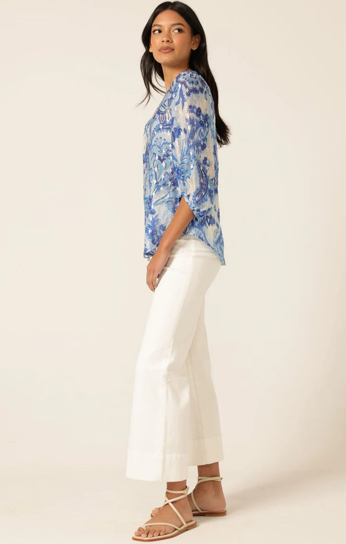 Women metallic cotton blouse Australia
