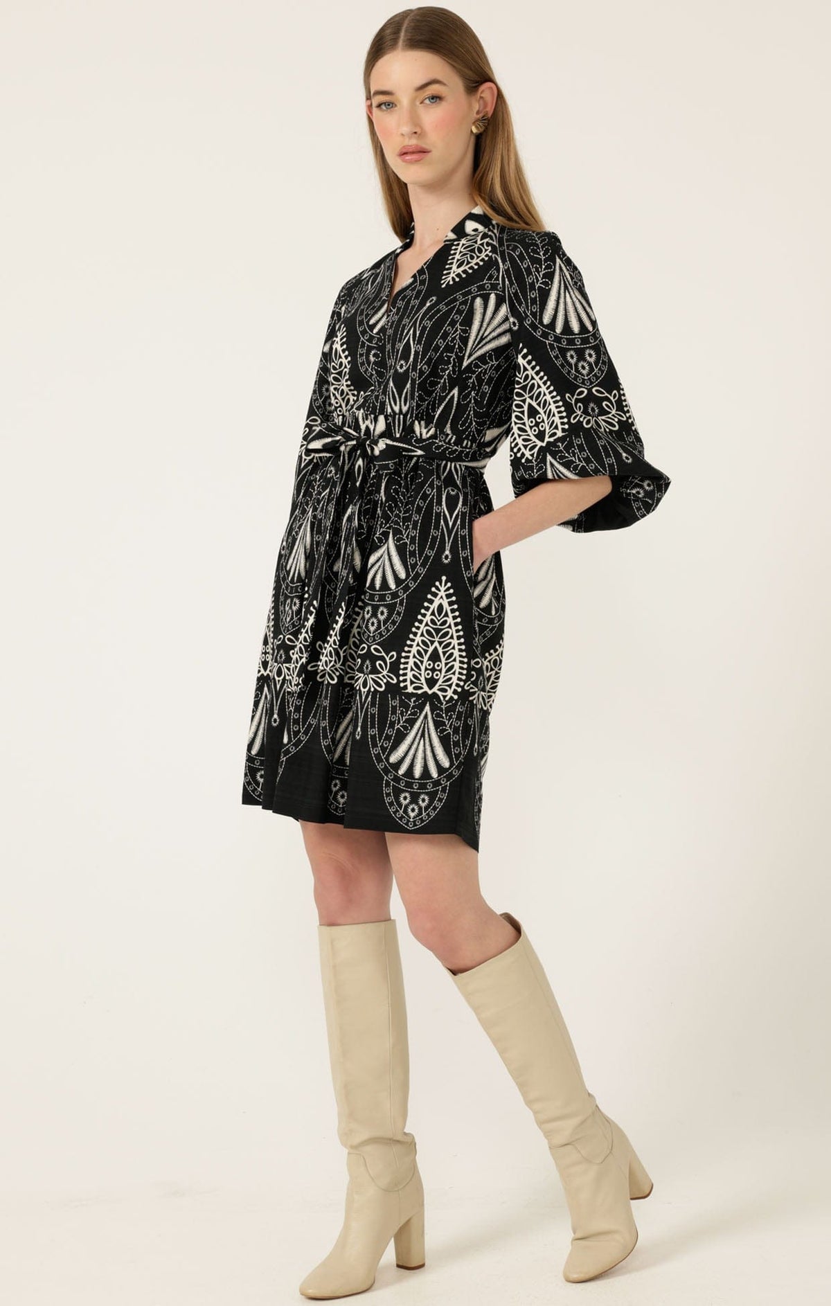 Kirra Shift Dress In Black Cream by Sacha Drake - image 5