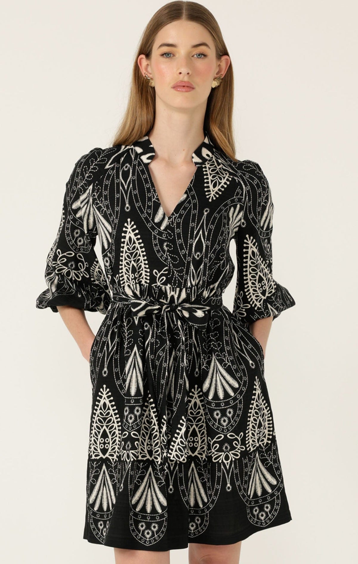 Kirra Shift Dress In Black Cream by Sacha Drake - image 3