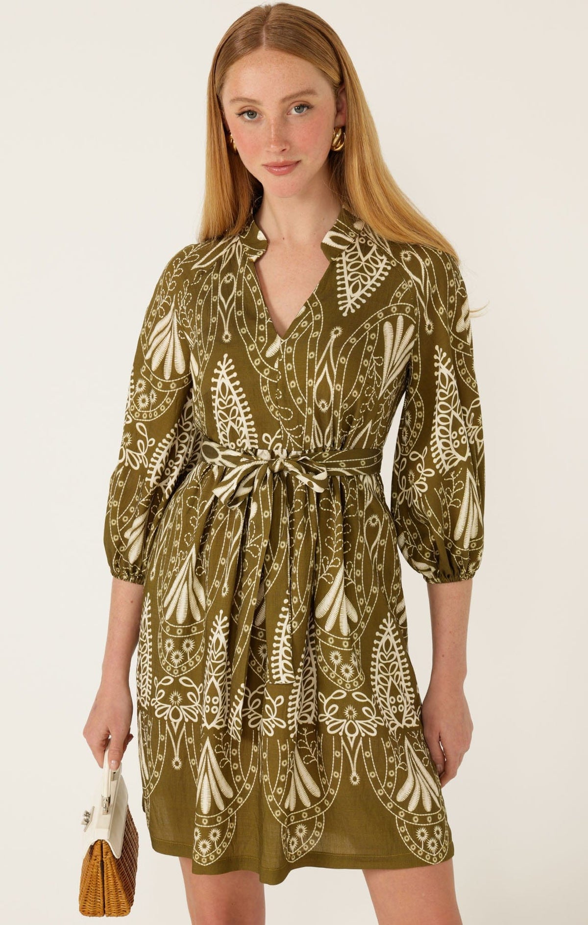 Kirra Shift Dress In Olive Cream by Sacha Drake - image 4