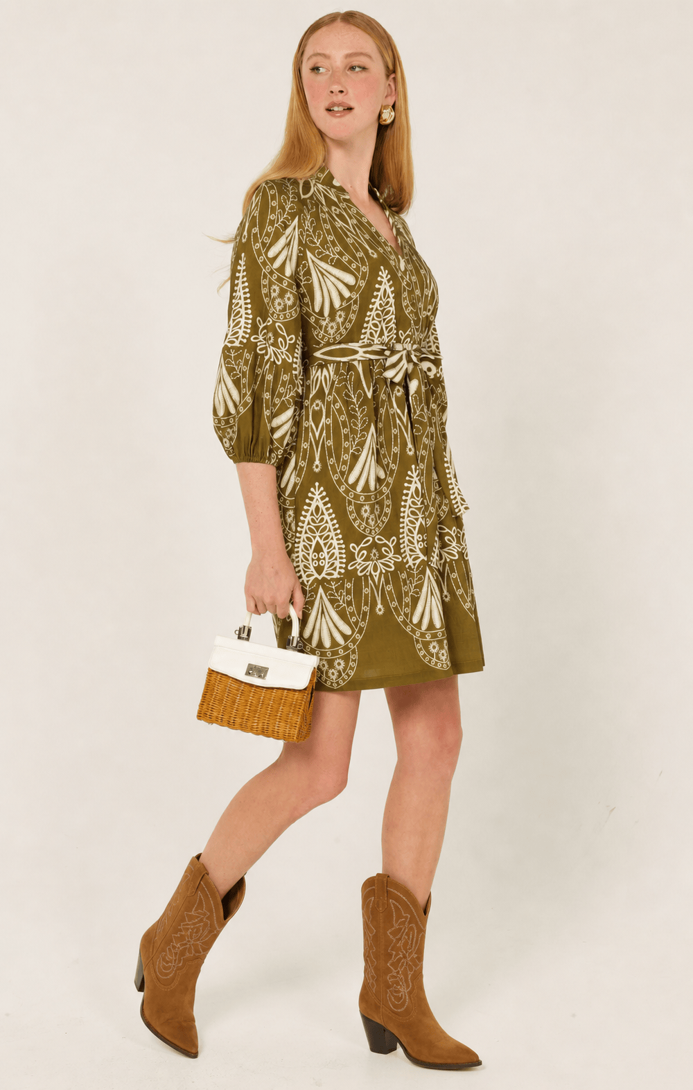 Kirra Shift Dress In Olive Cream by Sacha Drake - image 7