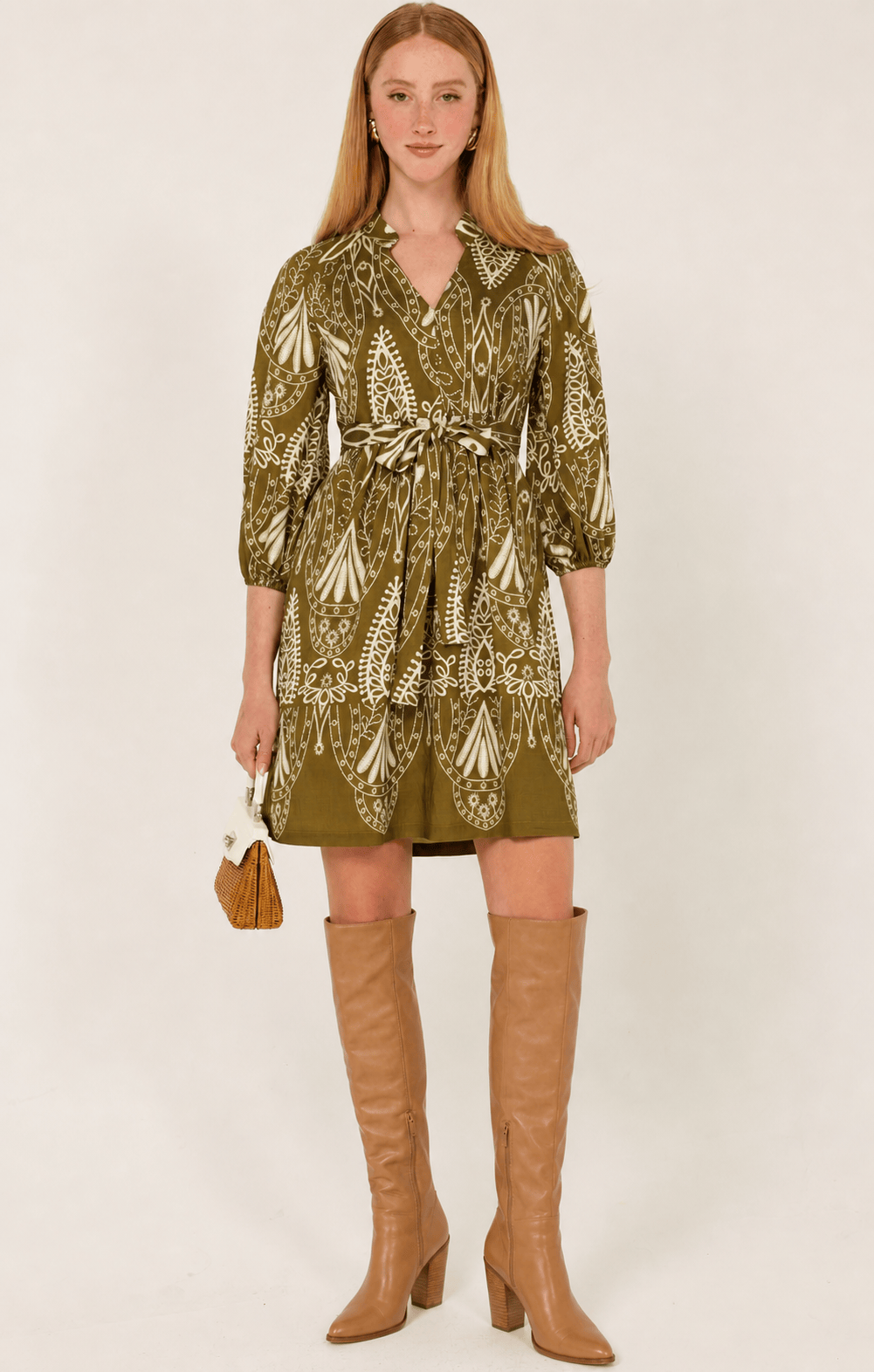 Kirra Shift Dress In Olive Cream by Sacha Drake - image 3
