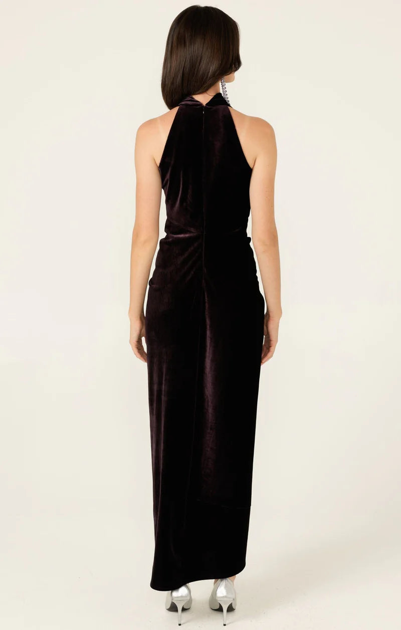 LAVISH COWL DRESS IN AMETHYST