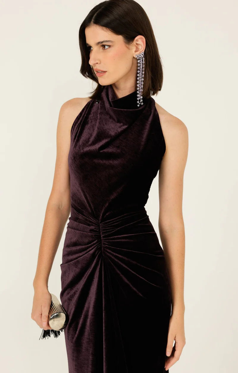 LAVISH COWL DRESS IN AMETHYST