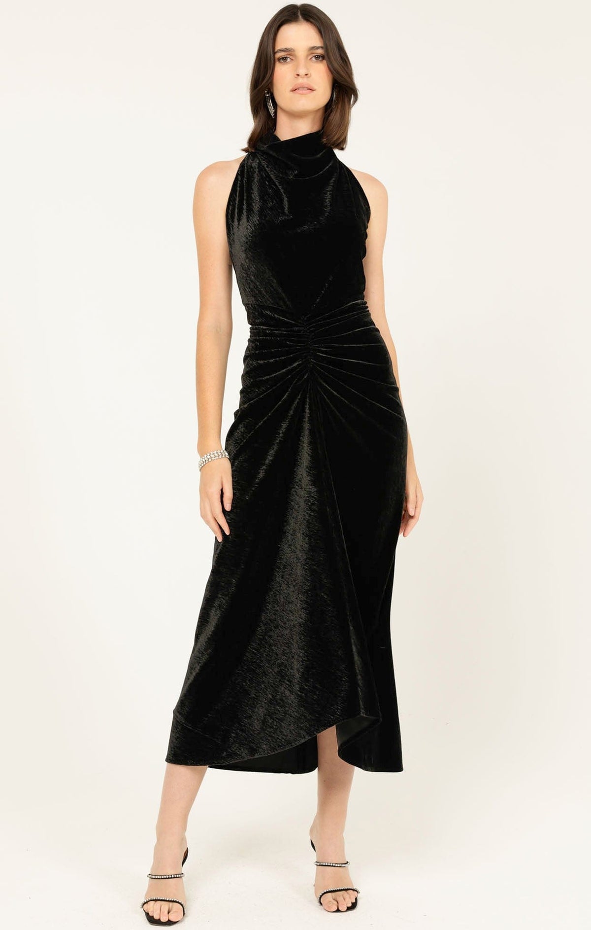 Lavish Cowl Dress In Black by Sacha Drake