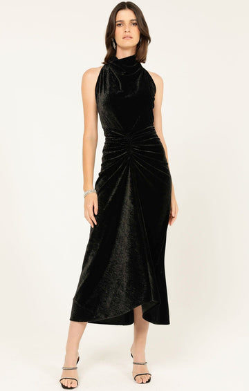 Lavish Cowl Dress In Black by Sacha Drake