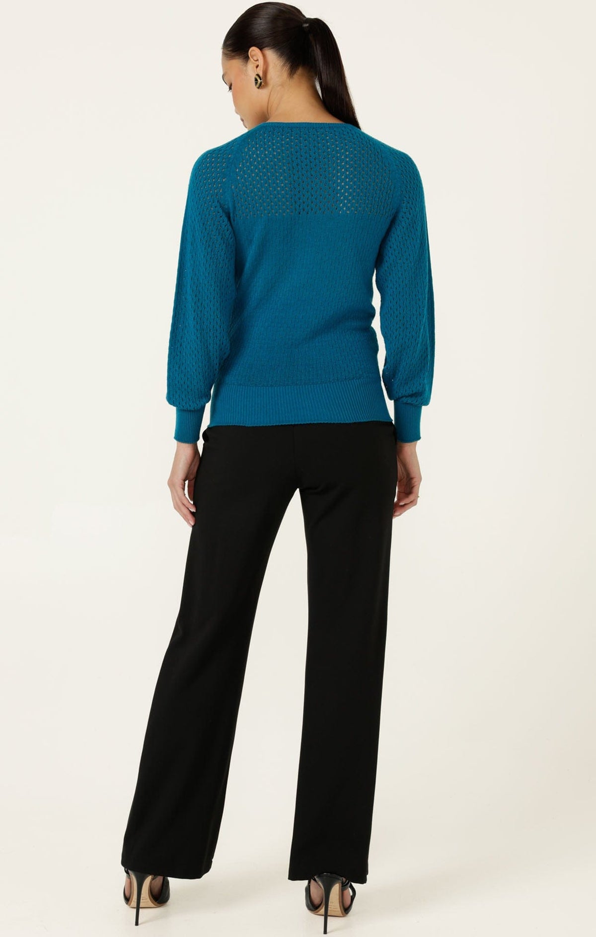 Long Sleeve Ripple Knit Top In Cerulean Blue by Sacha Drake - image 10