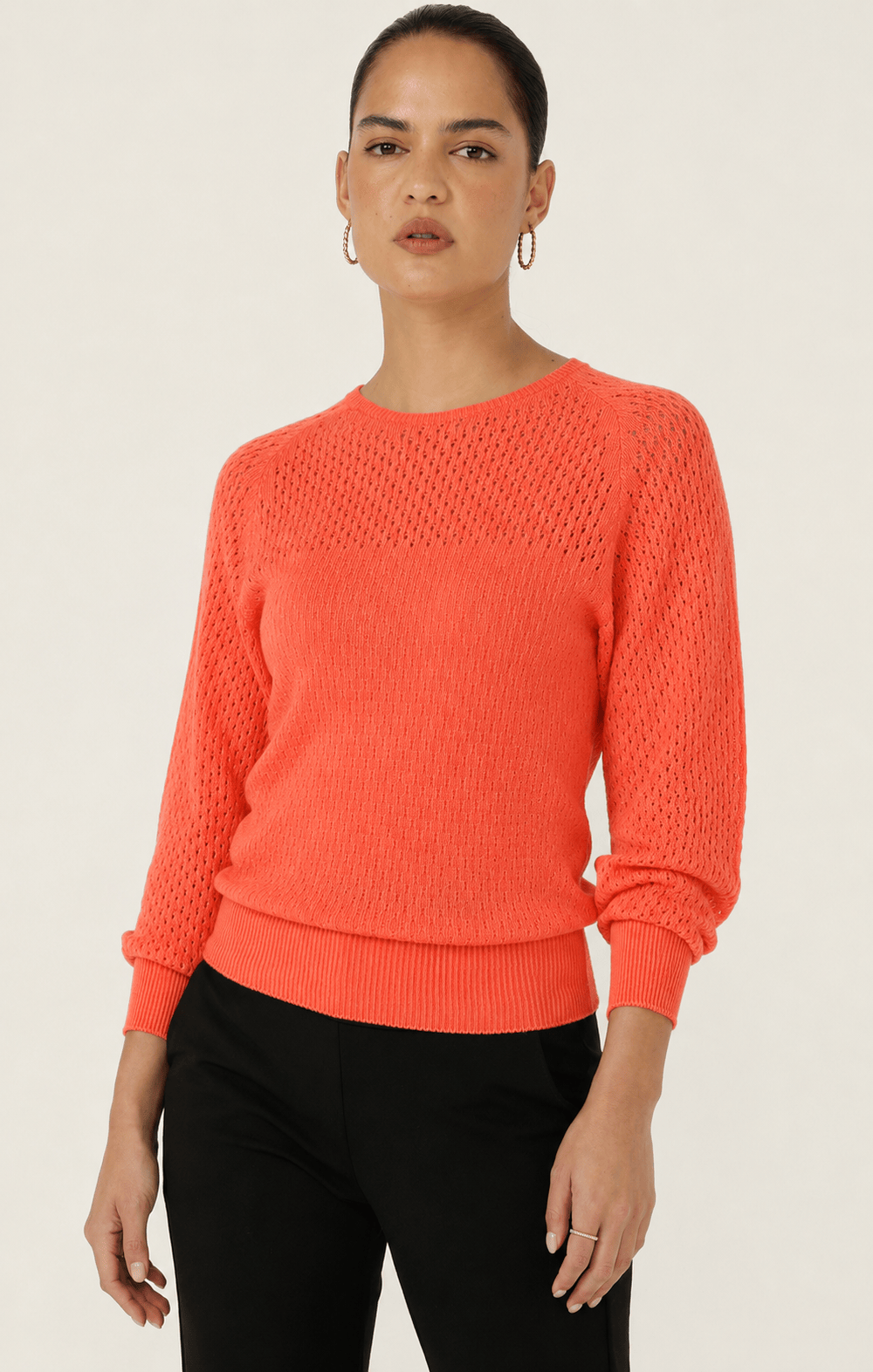 Long Sleeve Ripple Knit Top In Coral by Sacha Drake - image 2