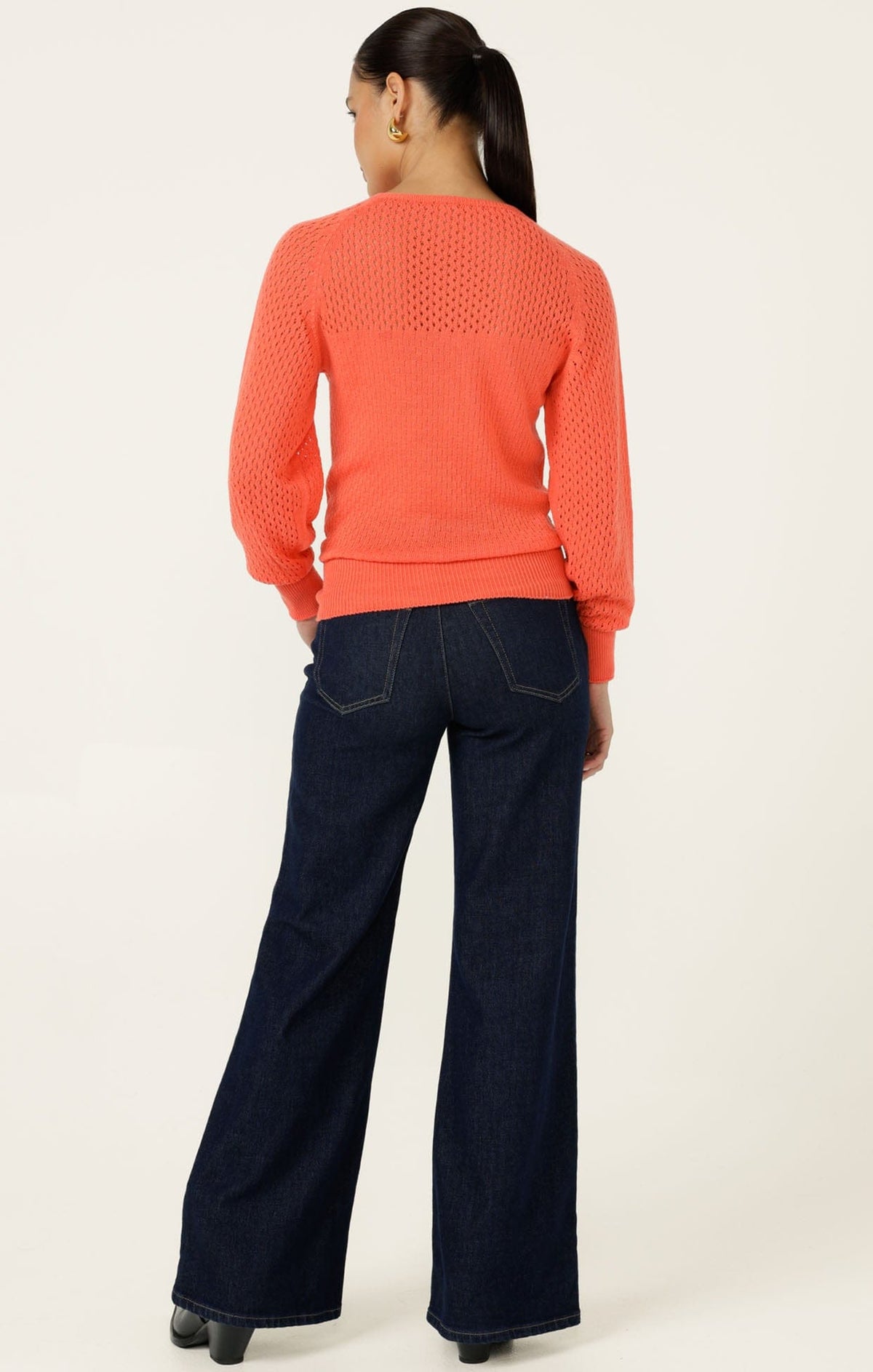 Long Sleeve Ripple Knit Top In Coral by Sacha Drake - image 7