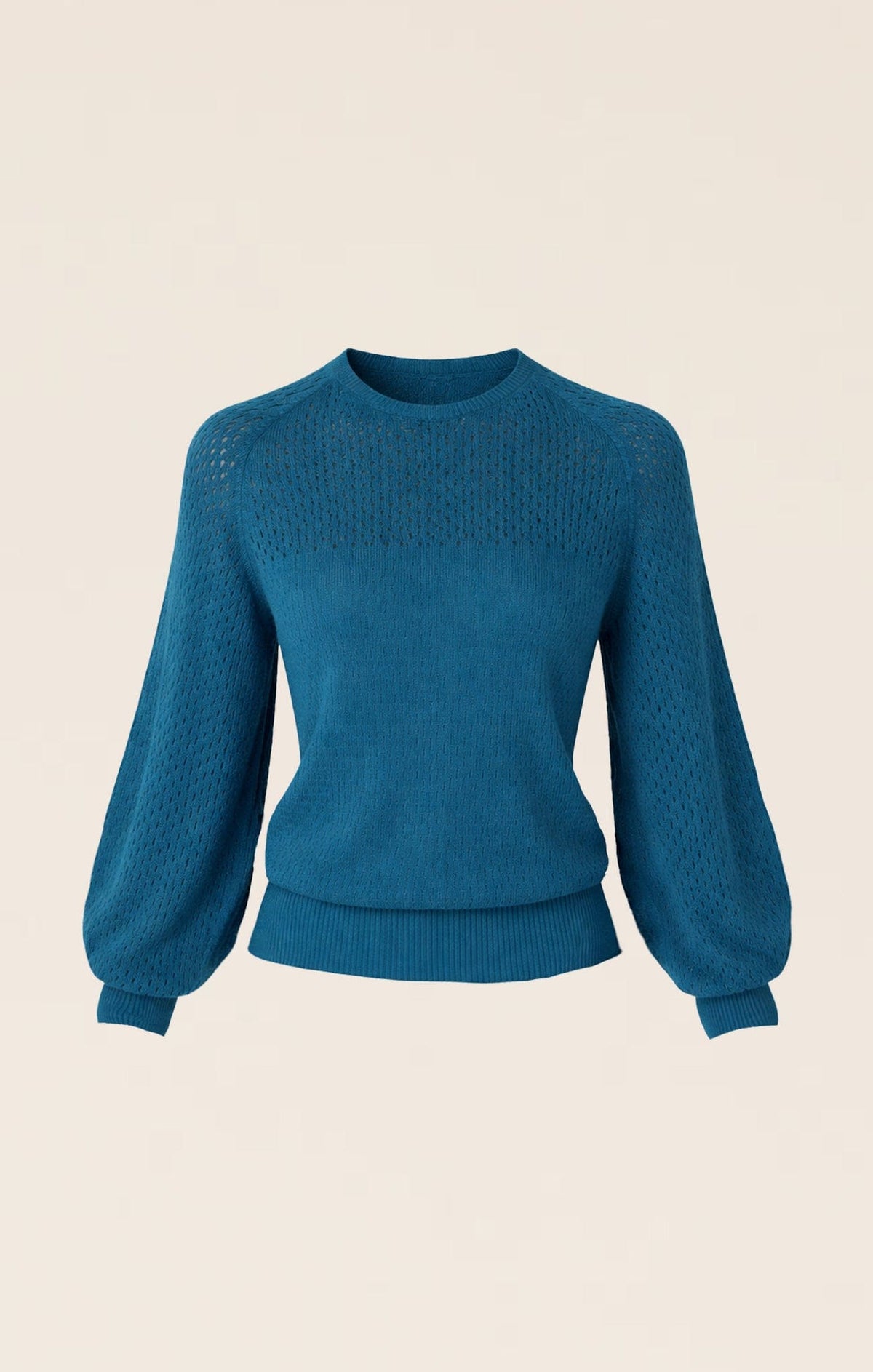 Long Sleeve Ripple Knit Top In Cerulean Blue by Sacha Drake - image 12