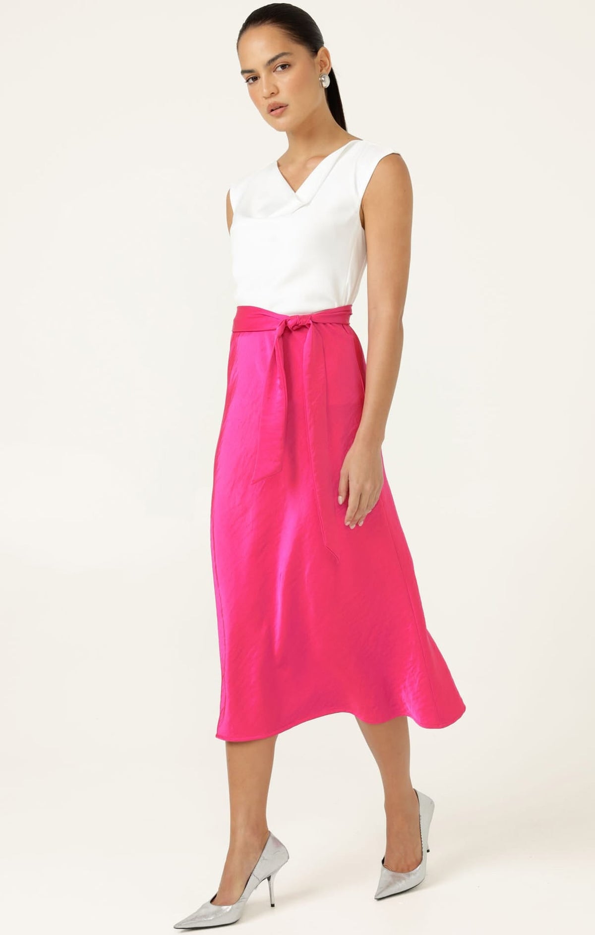 Luxe Bias Midi Skirt In Pink by Sacha Drake - image 4