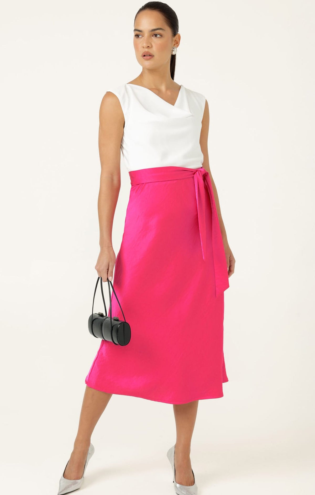 Luxe Bias Midi Skirt In Pink by Sacha Drake