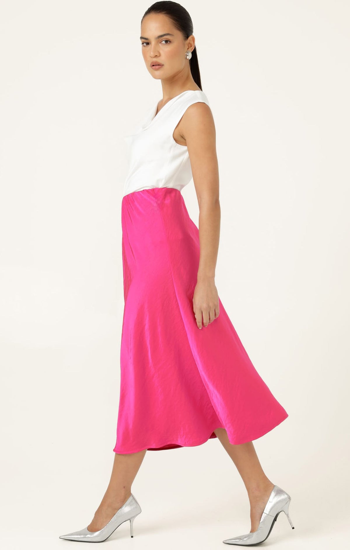 Luxe Bias Midi Skirt In Pink by Sacha Drake - image 6