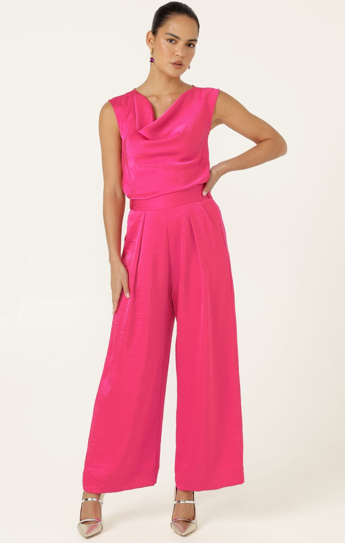Luxe Pleated Trouser In Pink by Sacha Drake - image 3