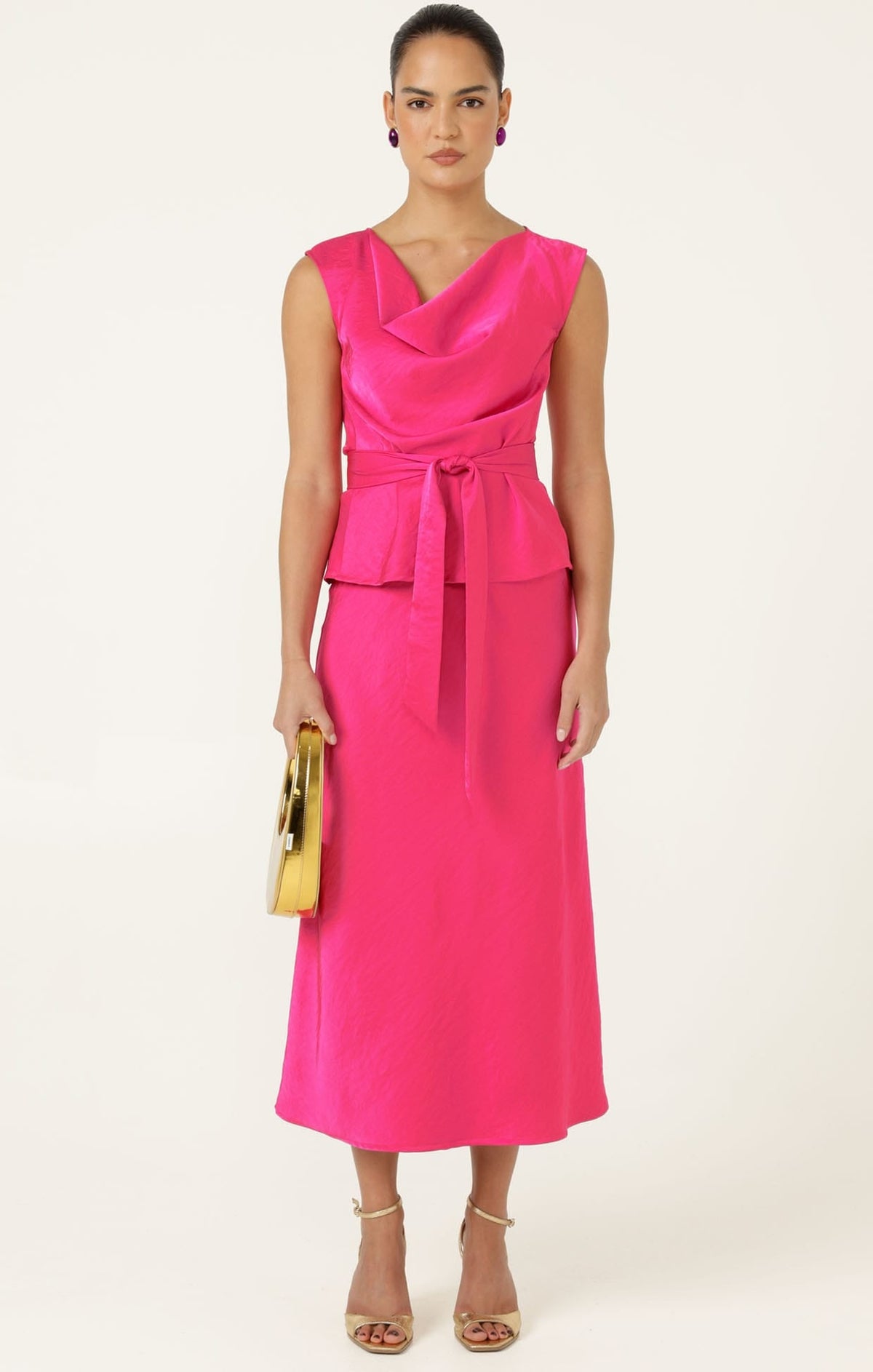 Luxe Cowl Bias Top In Pink by Sacha Drake - image 7