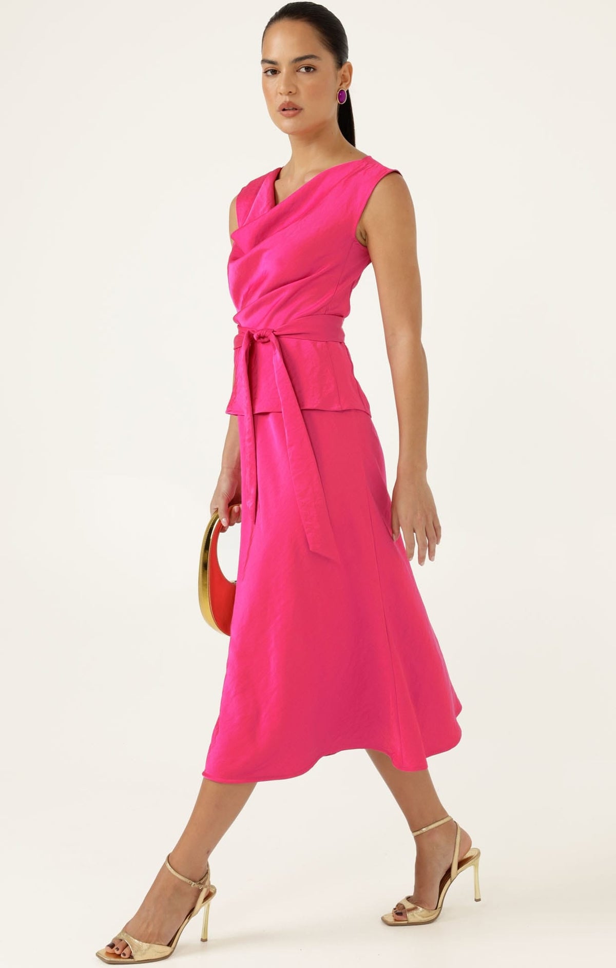 Luxe Bias Midi Skirt In Pink by Sacha Drake - image 5