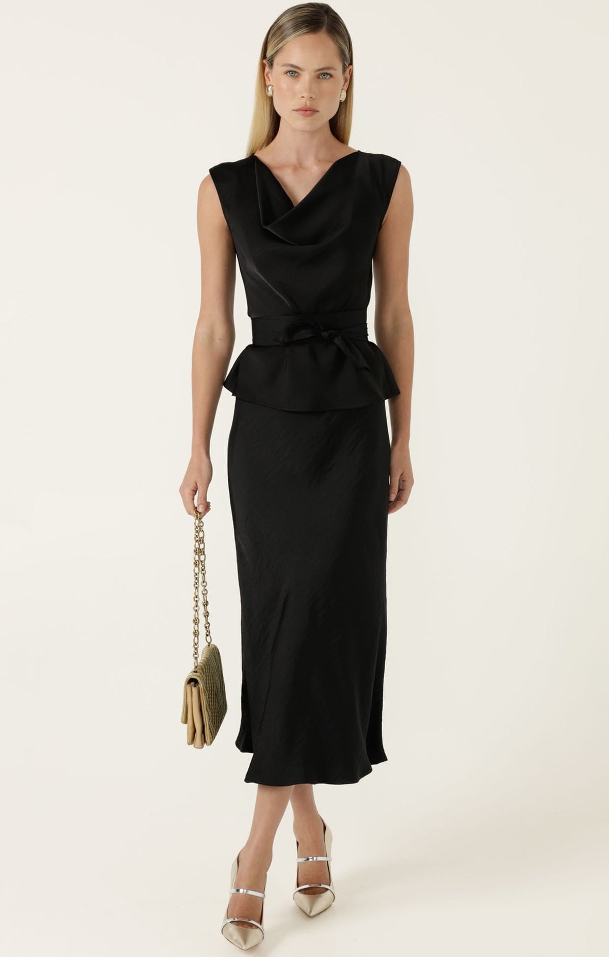 Luxe Bias Midi Skirt In Black by Sacha Drake - image 2