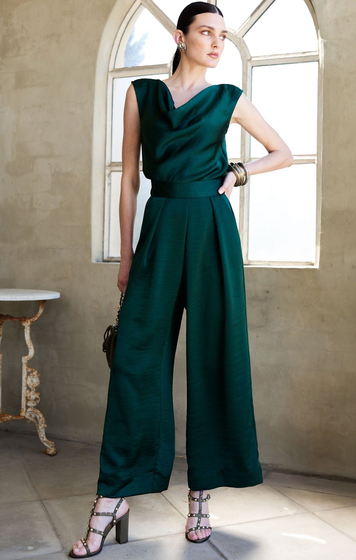 Luxe Pleated Trouser In Emerald by Sacha Drake - image 4