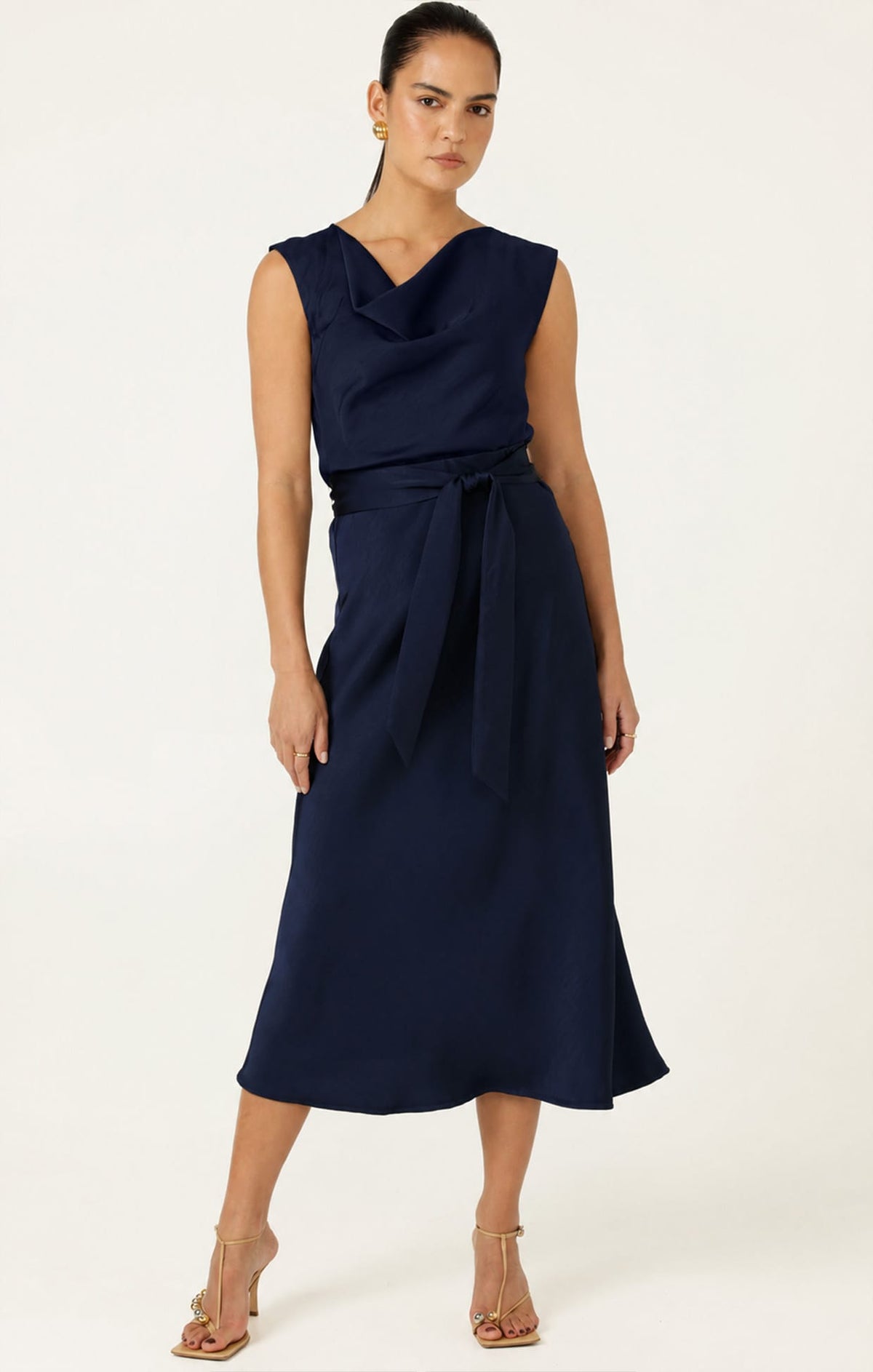 Luxe Bias Midi Skirt In Navy by Sacha Drake - image 4