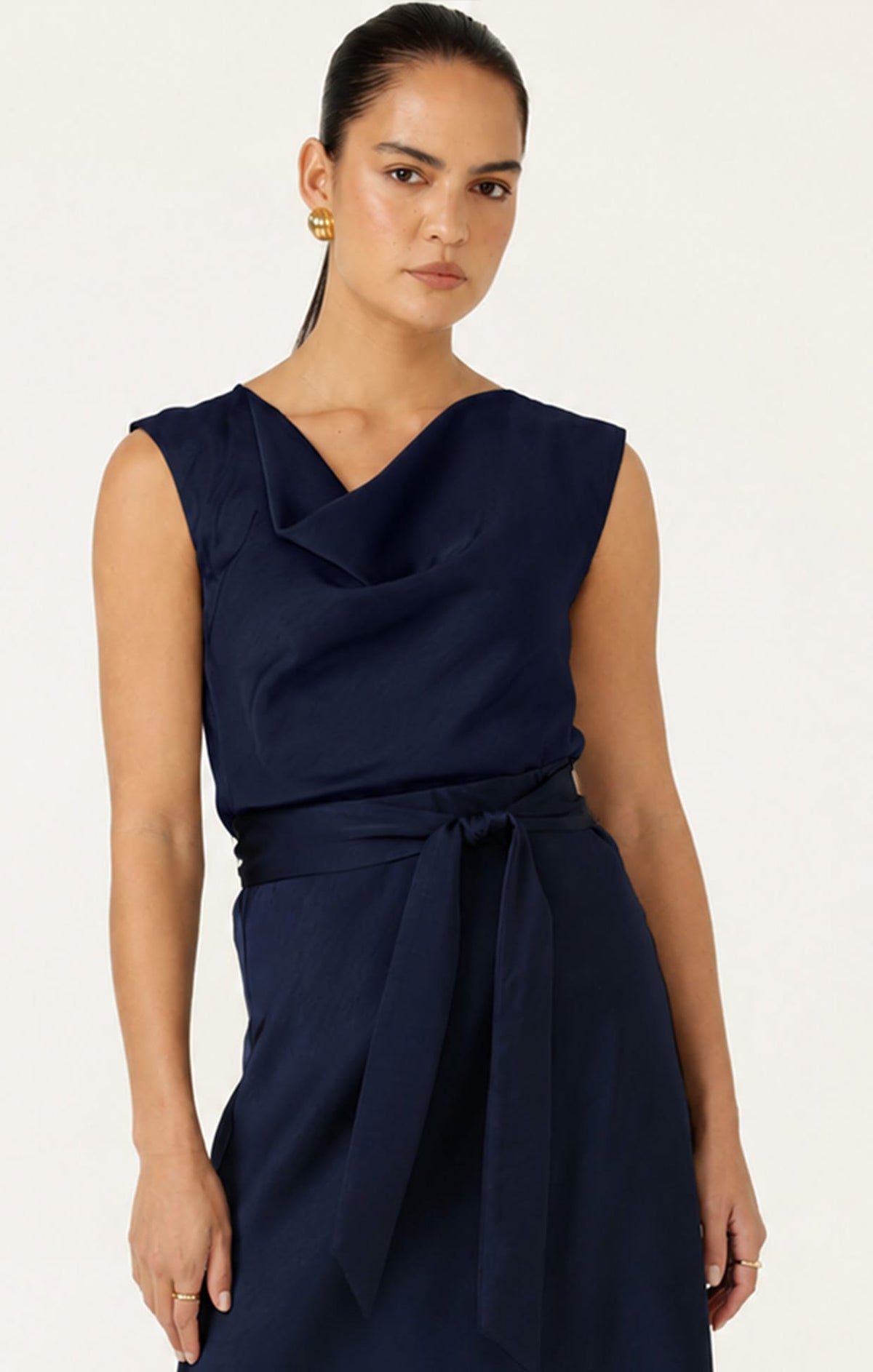 Luxe Cowl Bias Top In Navy by Sacha Drake - image 11