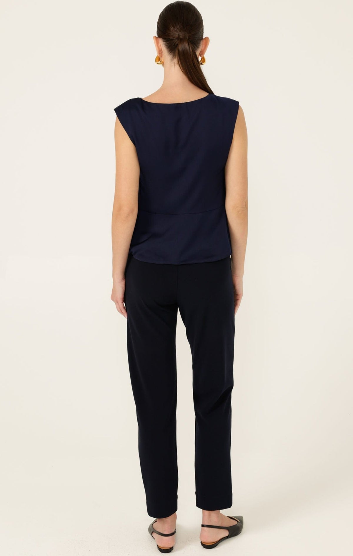 Cowl Bias Top In Navy by Sacha Drake - image 5