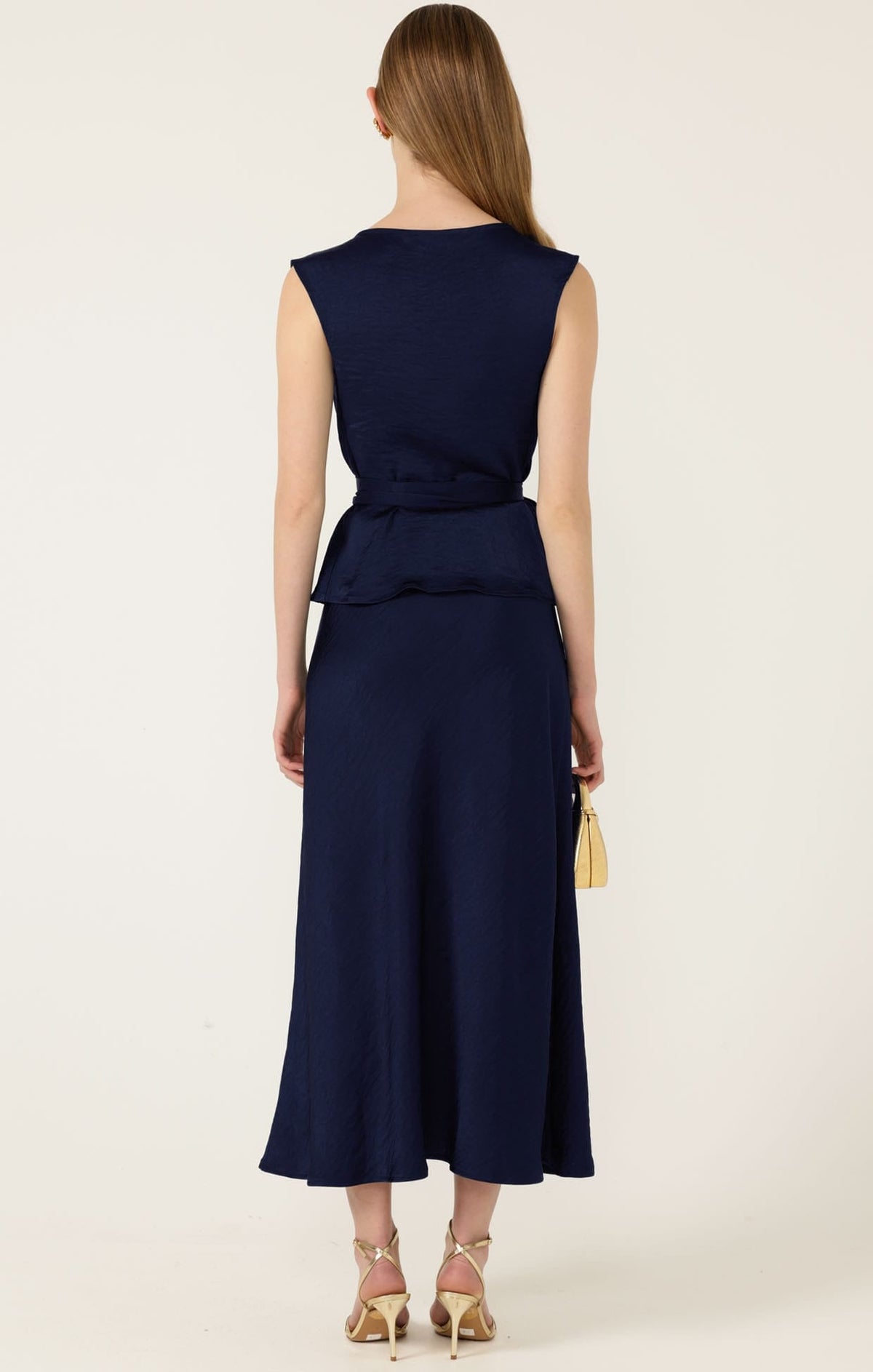 Luxe Cowl Bias Top In Navy by Sacha Drake - image 8