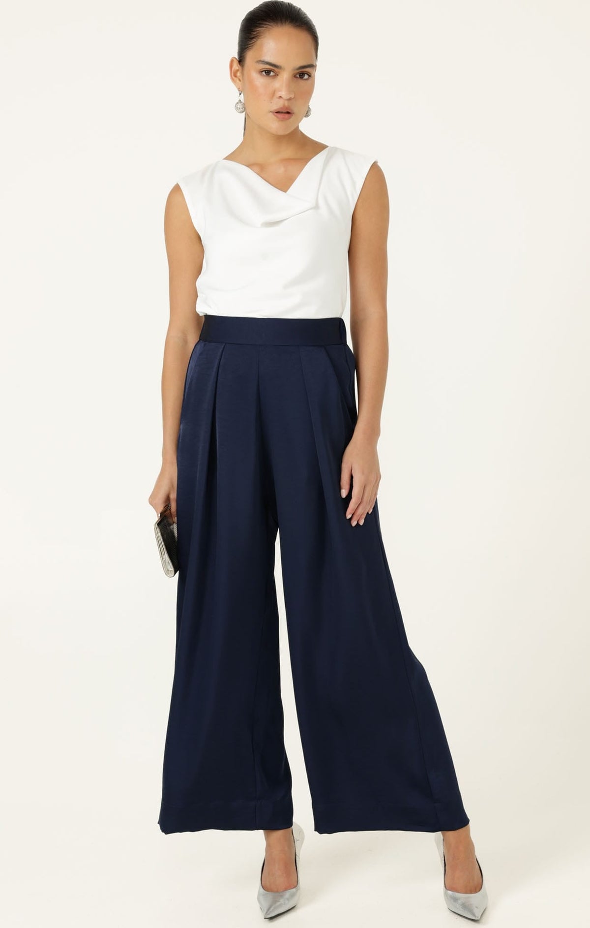 Luxe Pleated Trouser In Navy by Sacha Drake - image 7
