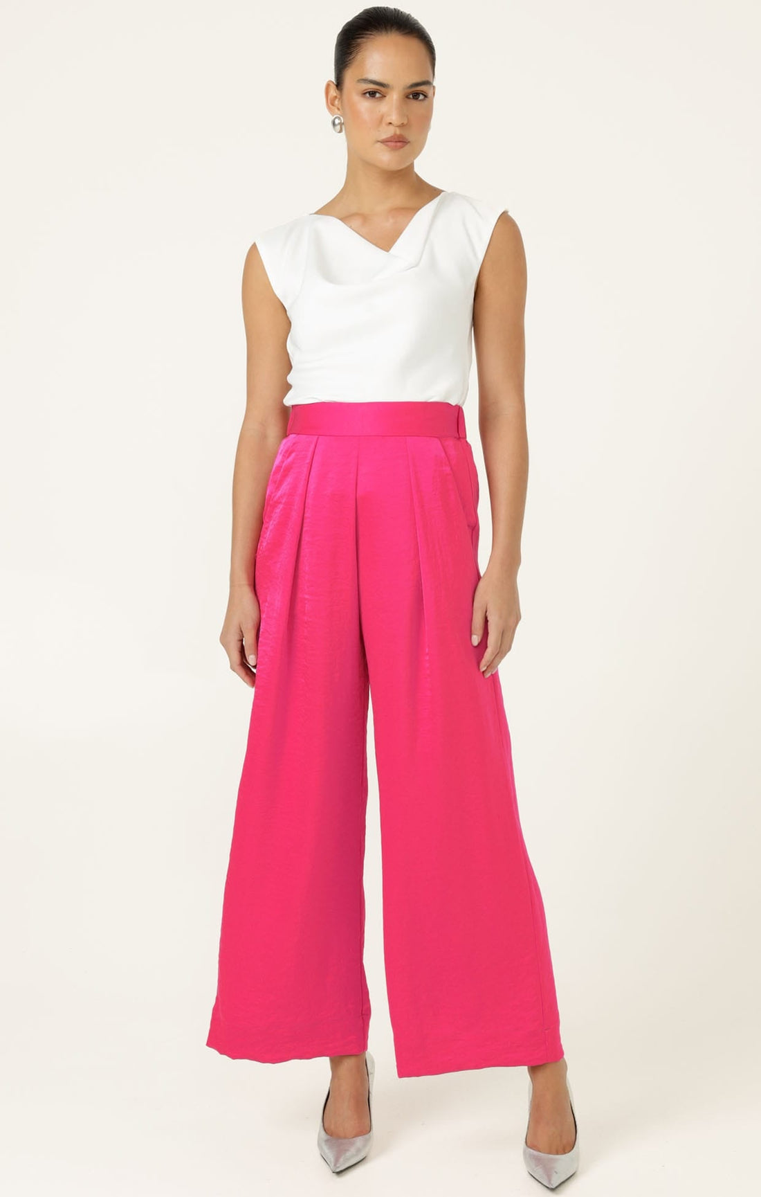 Luxe Pleated Trouser In Pink by Sacha Drake