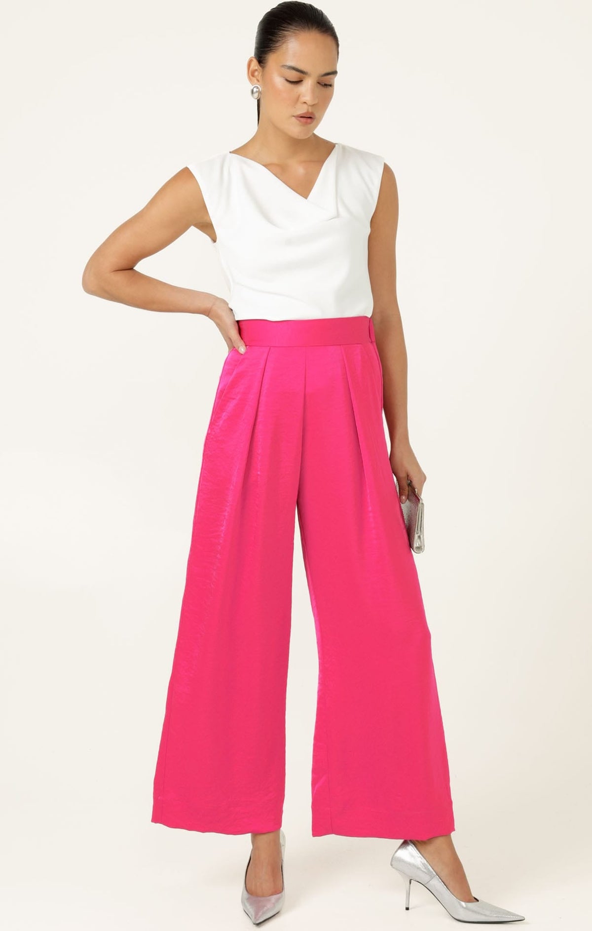 Luxe Pleated Trouser In Pink by Sacha Drake - image 6
