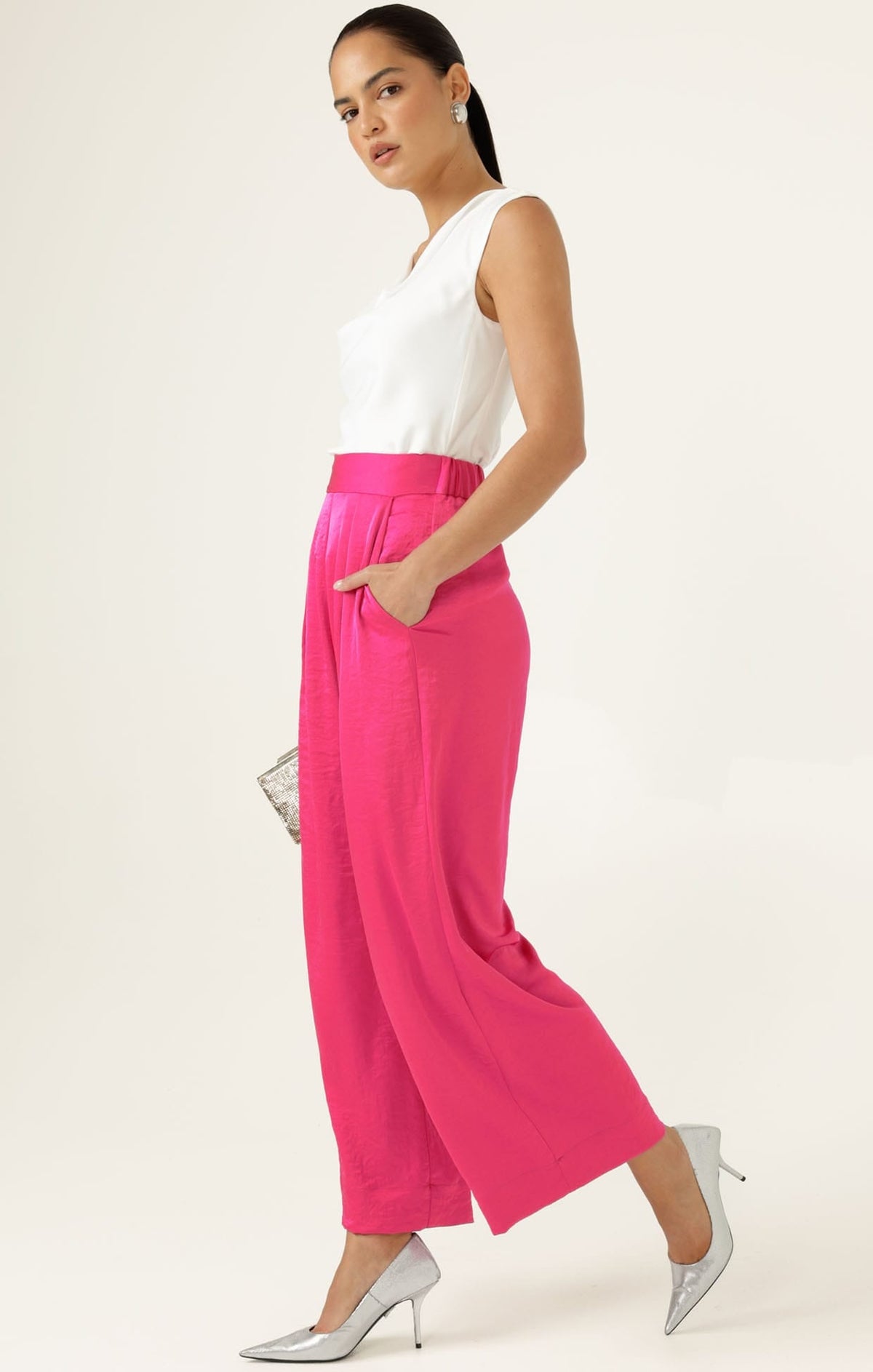 Luxe Pleated Trouser In Pink by Sacha Drake - image 7