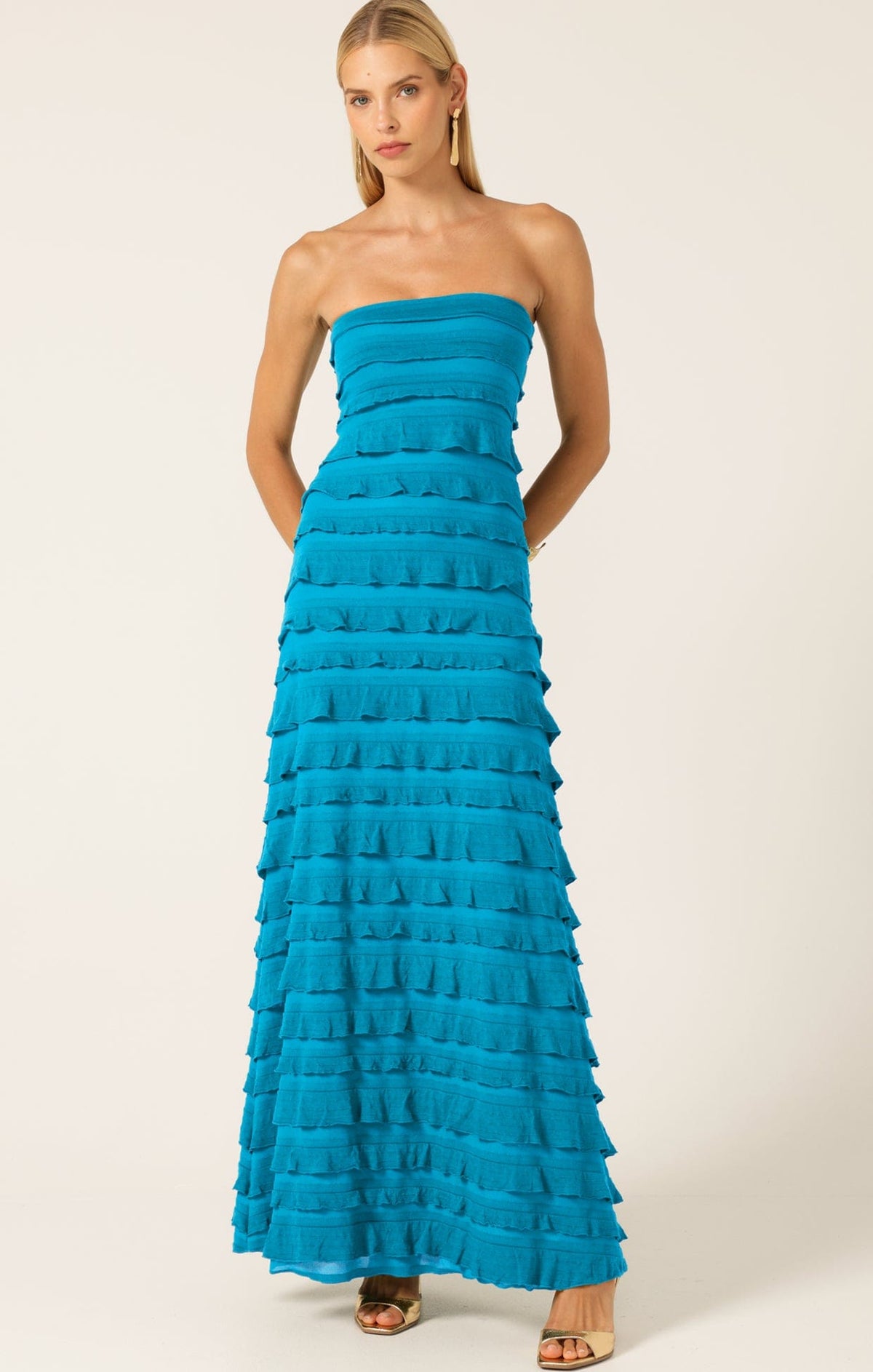 Maddison Dress In Aqua Blue by Sacha Drake - image 5