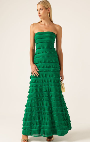Maddison Maxi Dress In Emerald by Sacha Drake