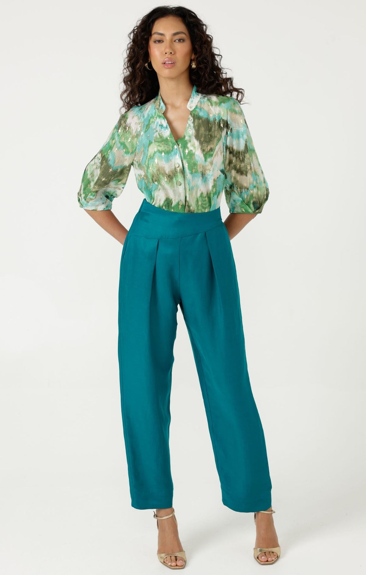 Corfu Pant In Peacock by Sacha Drake - image 2