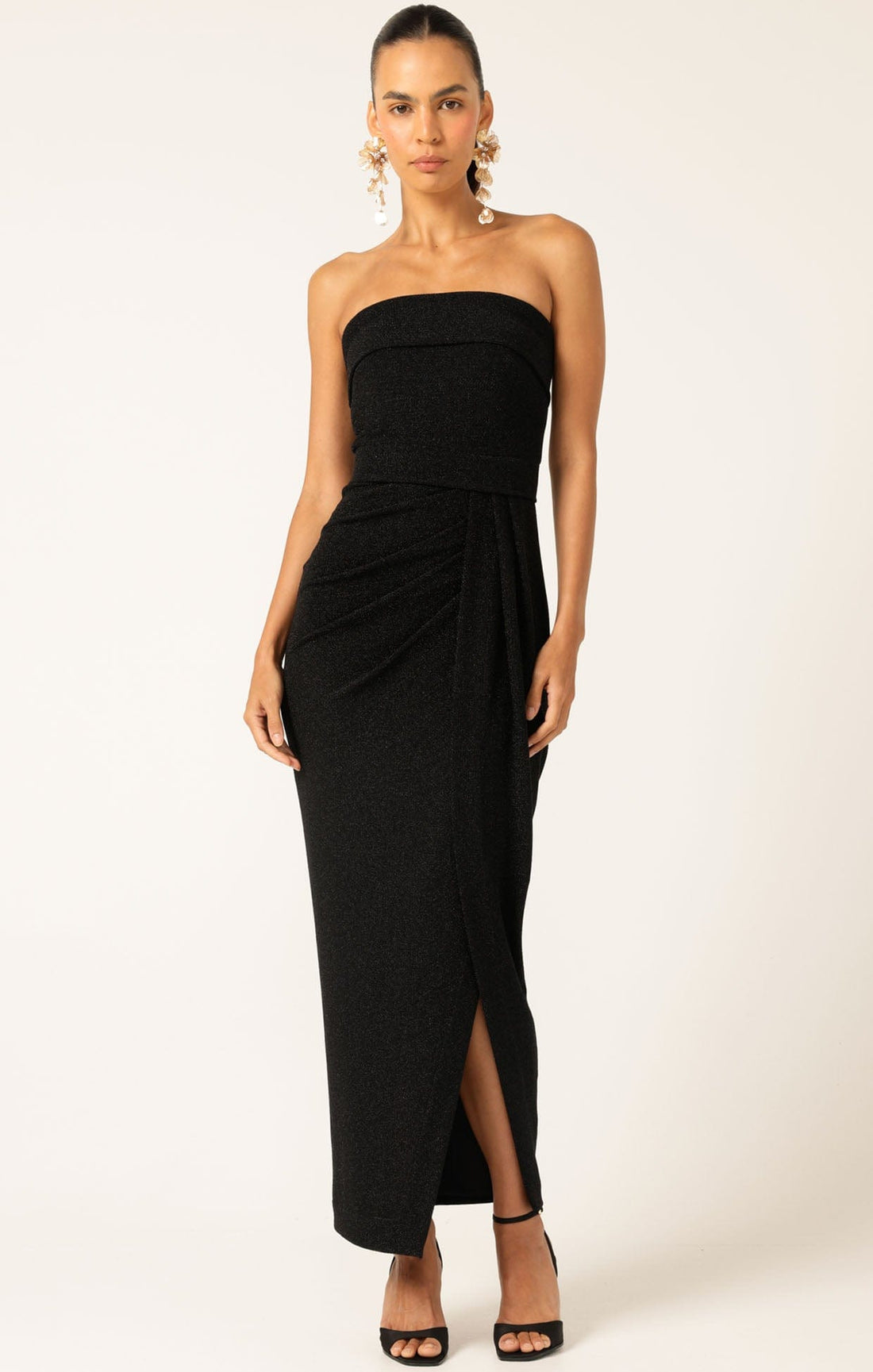 Merle Strapless Maxi Dress In Black by Sacha Drake