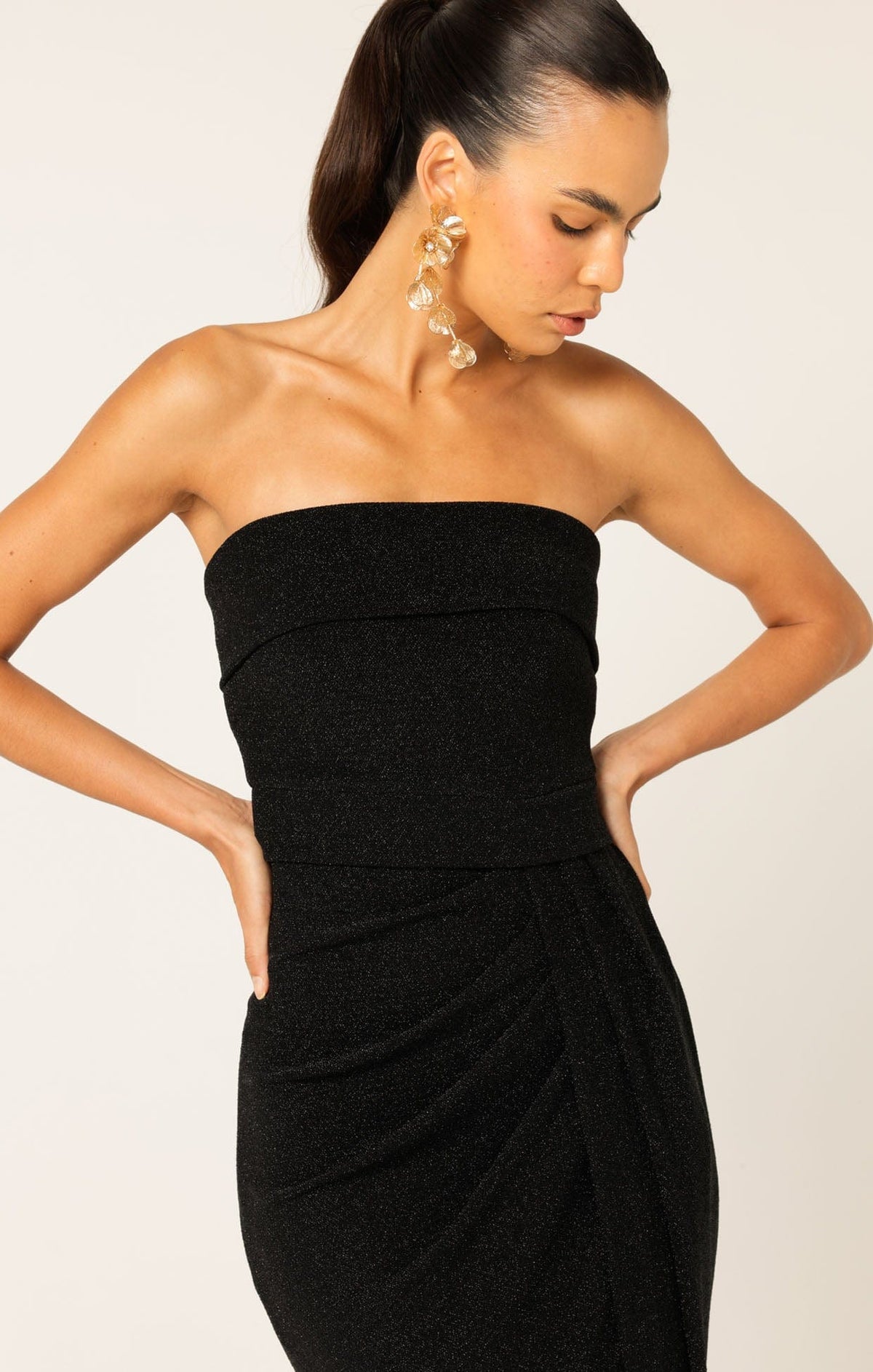 Merle Strapless Maxi Dress In Black by Sacha Drake - image 6