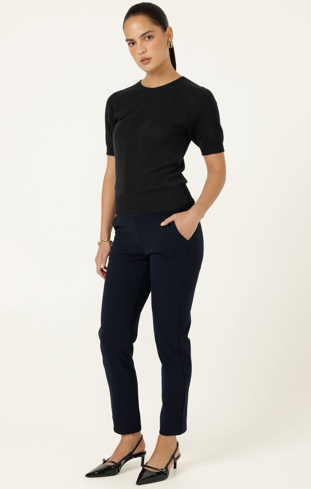 Raglan Knit Top In Black by Sacha Drake - image 2