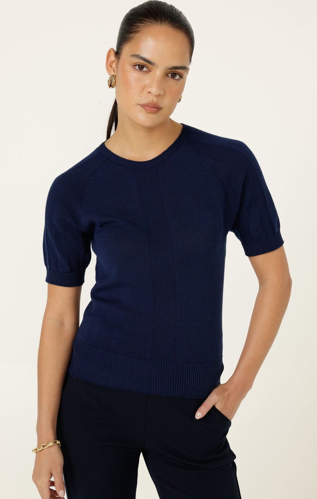 Raglan Knit Top In Navy by Sacha Drake - image 3