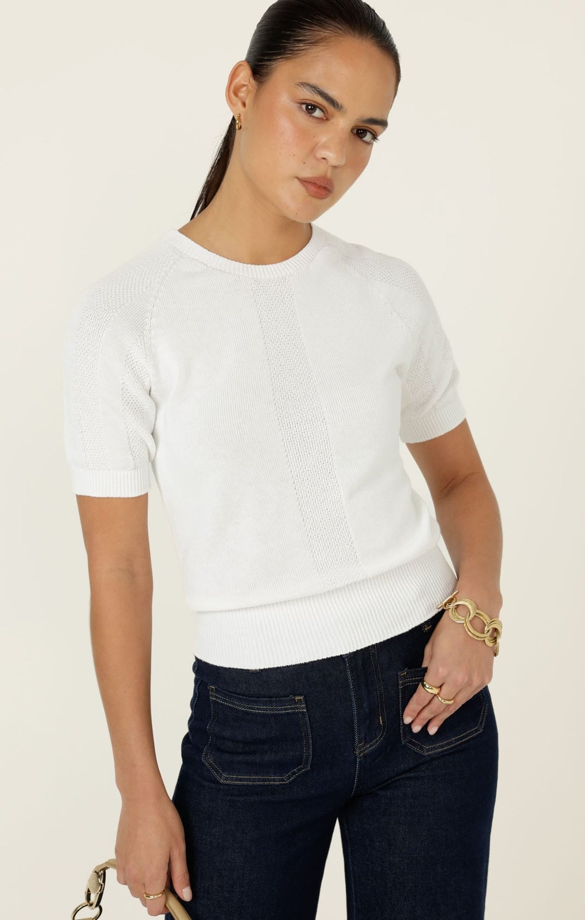 Raglan Knit Top In White by Sacha Drake - image 3