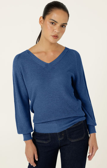 Rosanna Knit Top In Bluebell by Sacha Drake