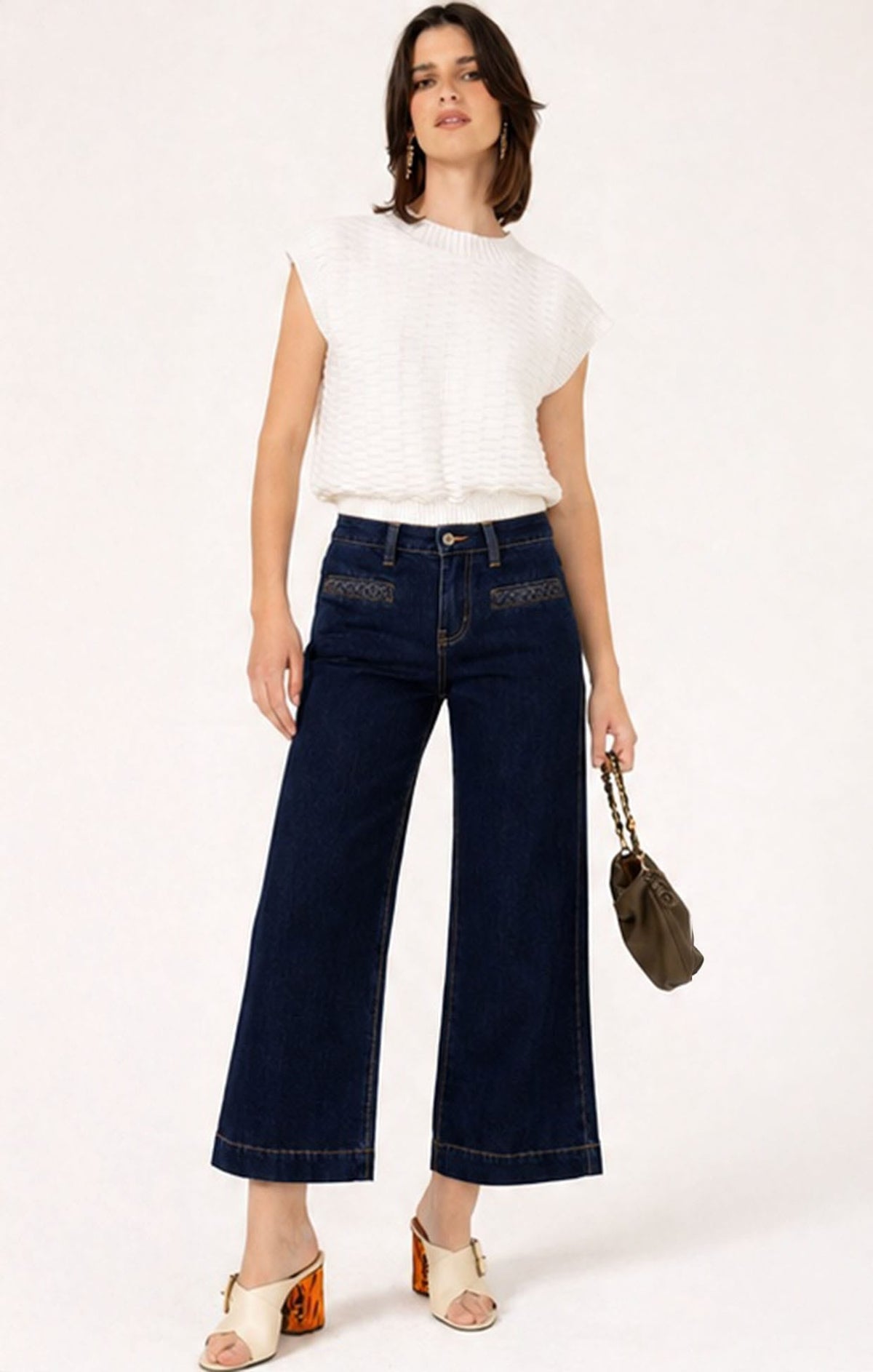 Freya Wide Leg Plait Pocket Jean In Palisade Blue by Sacha Drake - image 6