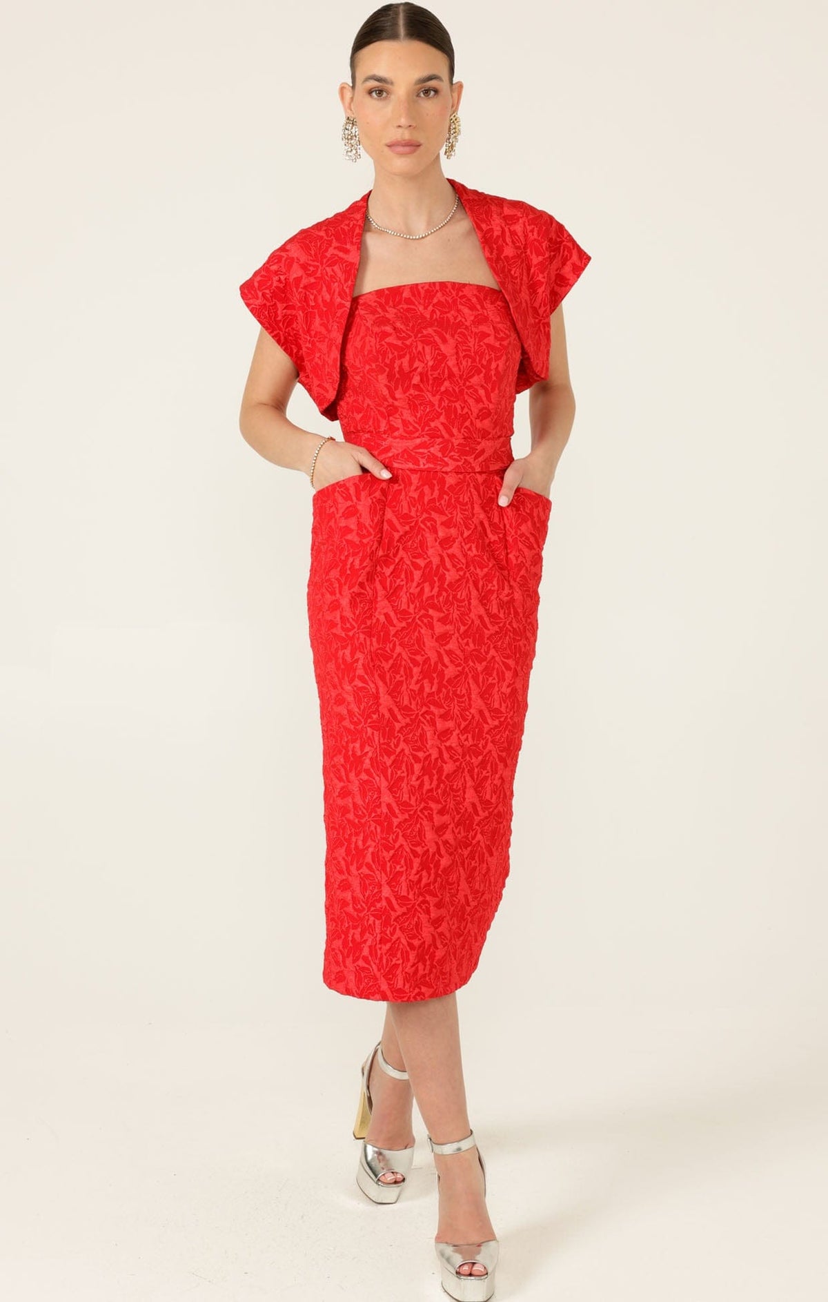 Samba Dress And Bolero Set In Red by Sacha Drake - image 3