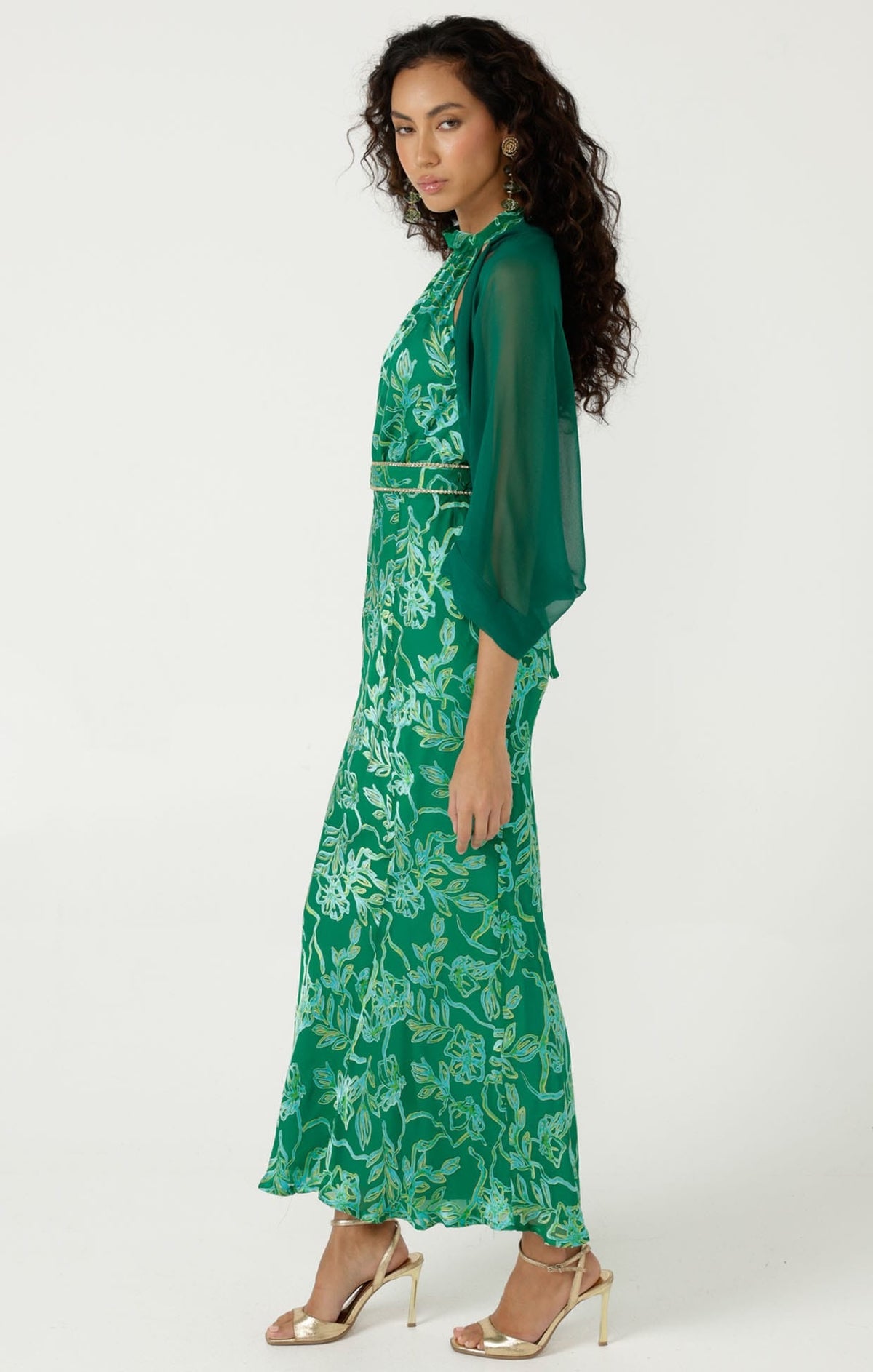 Sheer Silk Kimono In Green by Sacha Drake - image 6