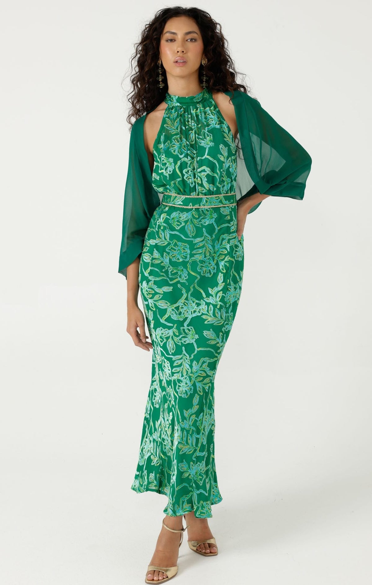Sheer Silk Kimono In Green by Sacha Drake - image 3