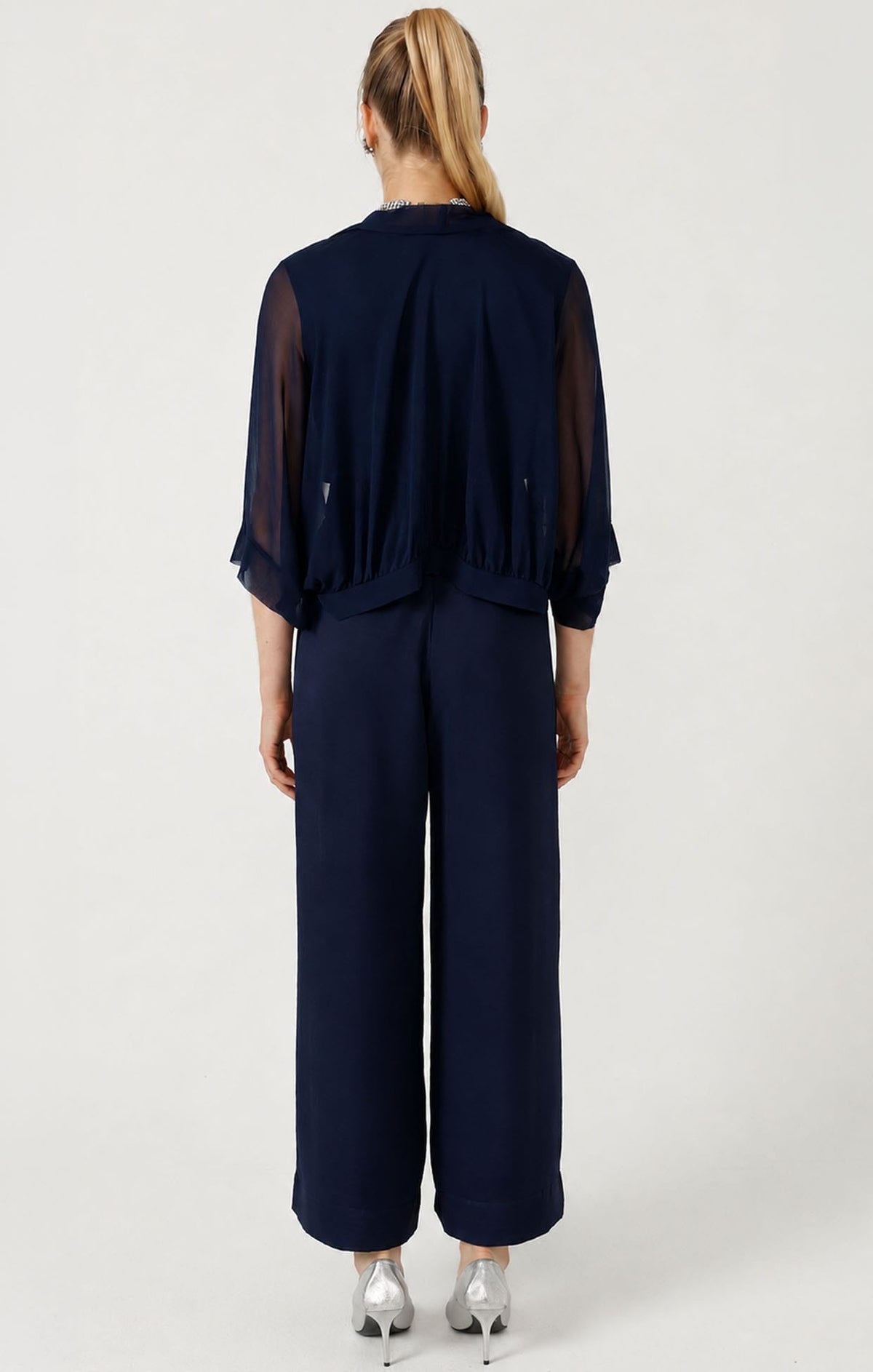 Sheer Silk Kimono In Navy by Sacha Drake - image 5